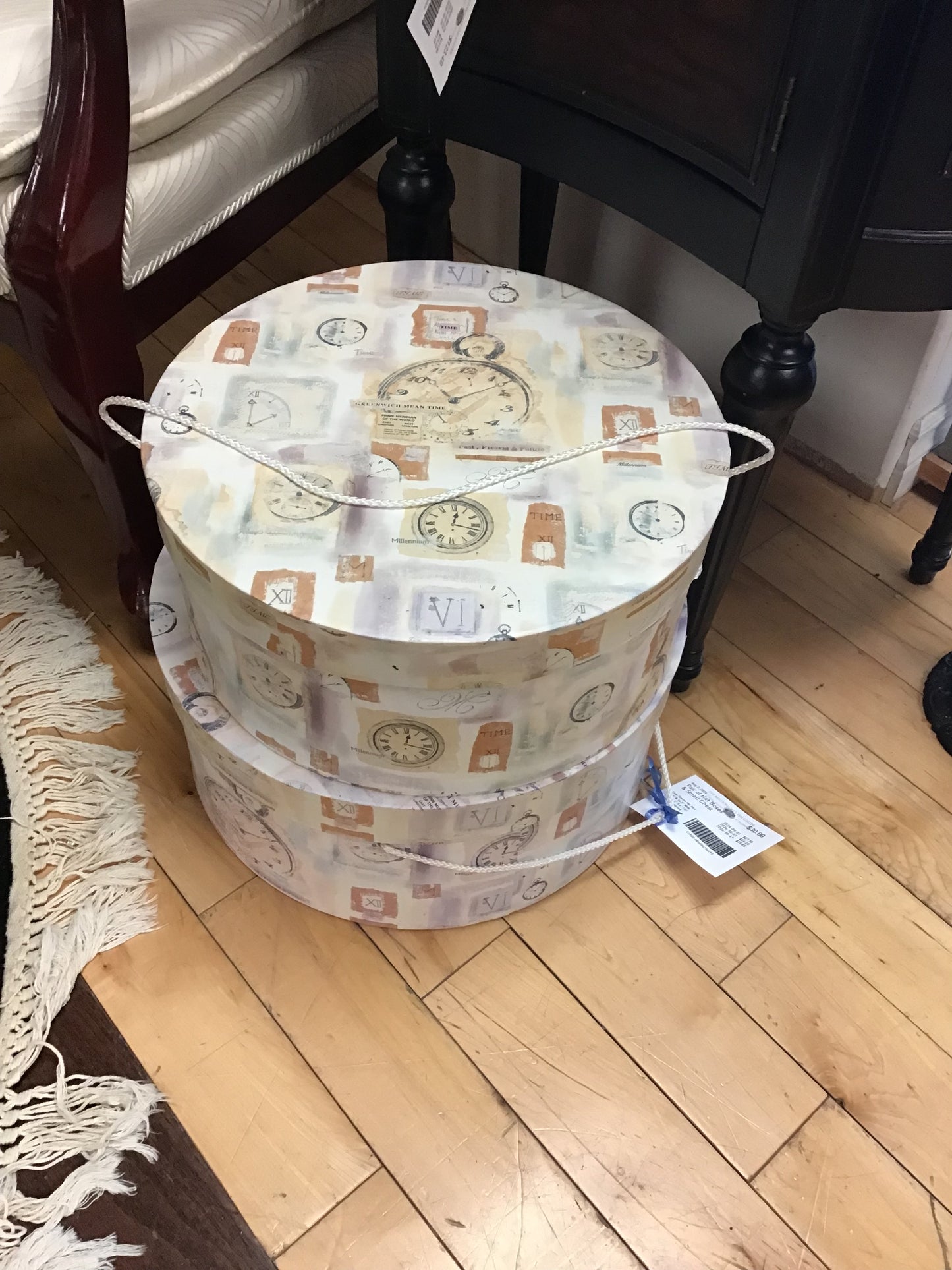 Pair of Hat Boxes & Small Chest