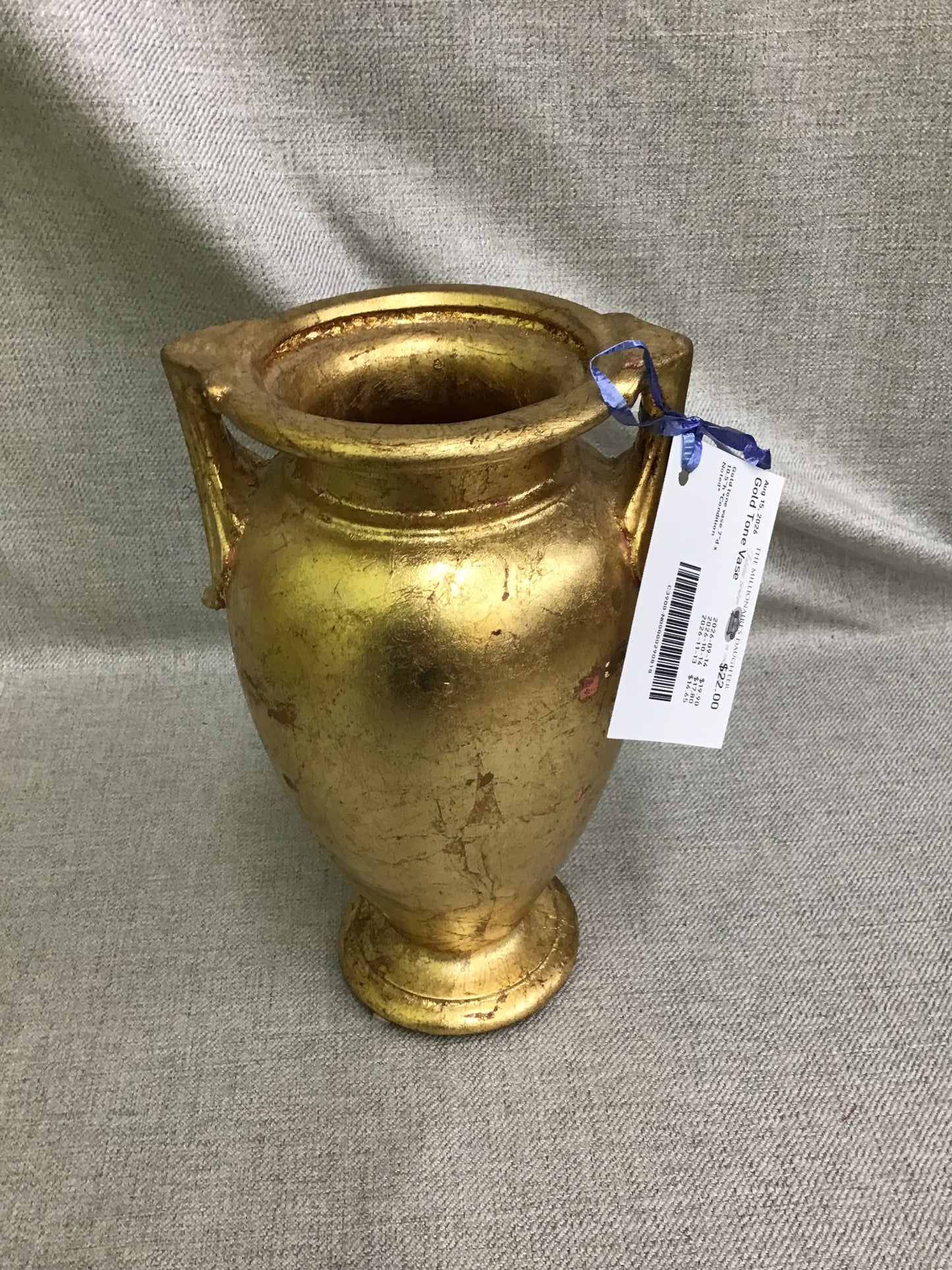 Gold Tone Vase