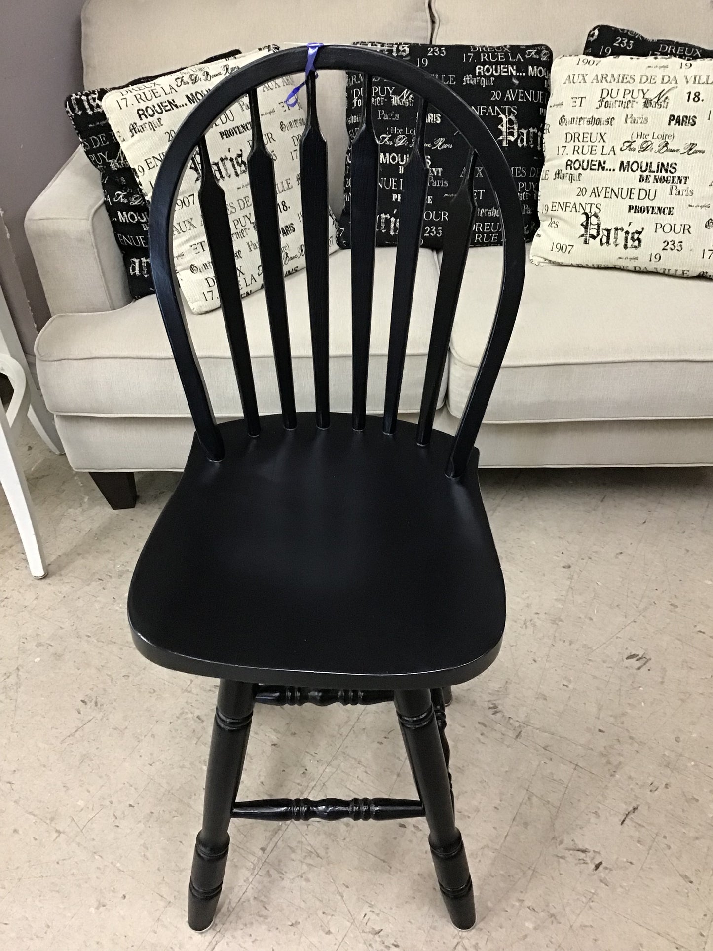 Black Wood Counter Stool