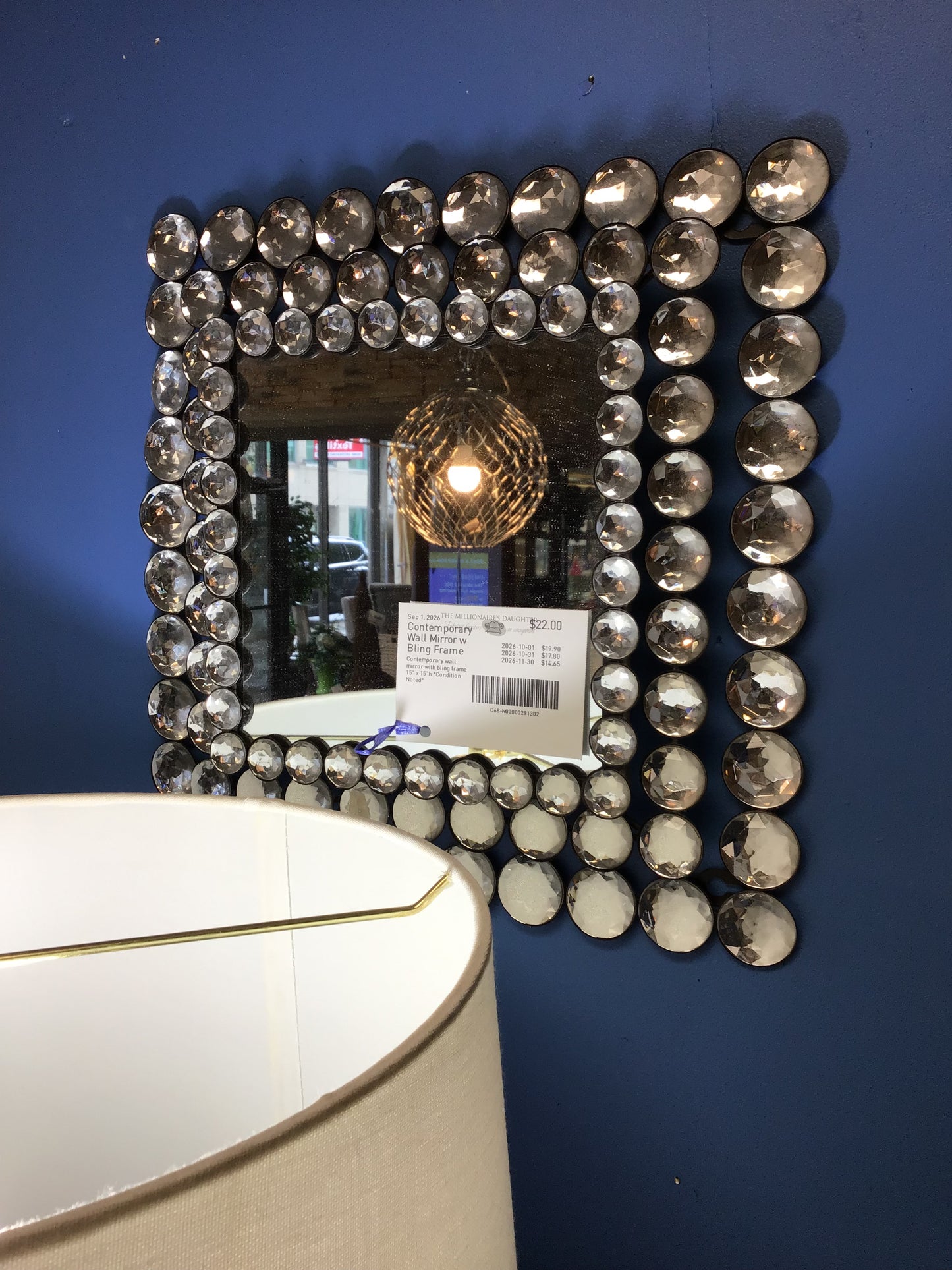 Contemporary Wall Mirror w Bling Frame