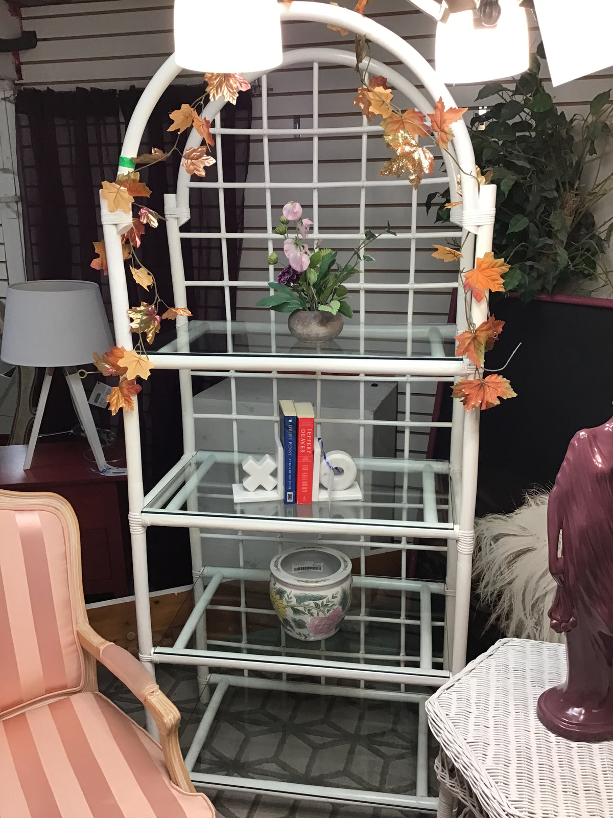 White Wicker Bookshelf