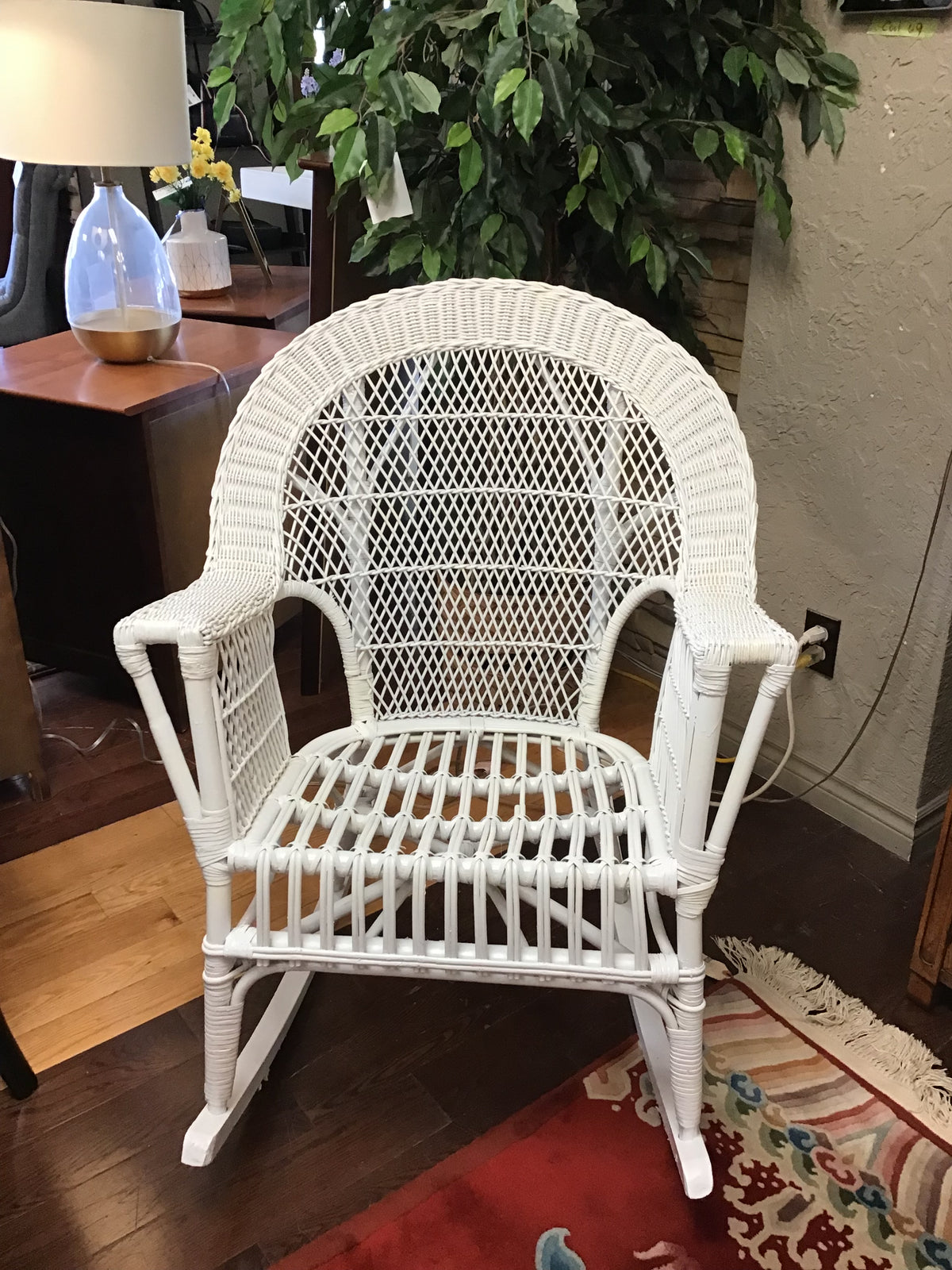 White Wicker Rocking Chair