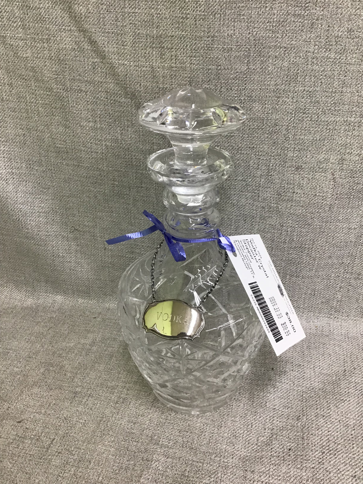 'Vodka' Crystal Decanter w Stopper