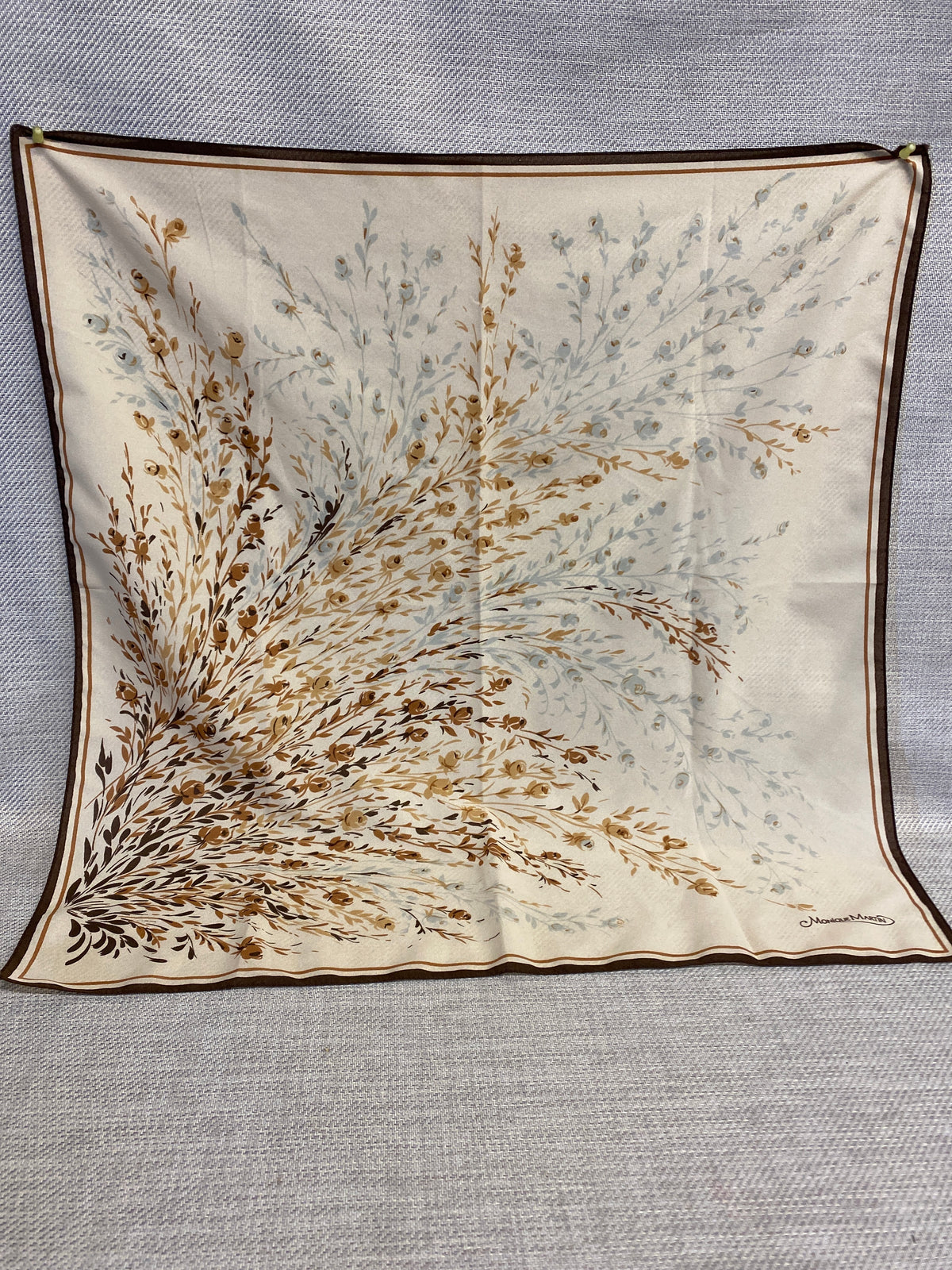 Monique Martin Silk Scarf - Brown & Grey