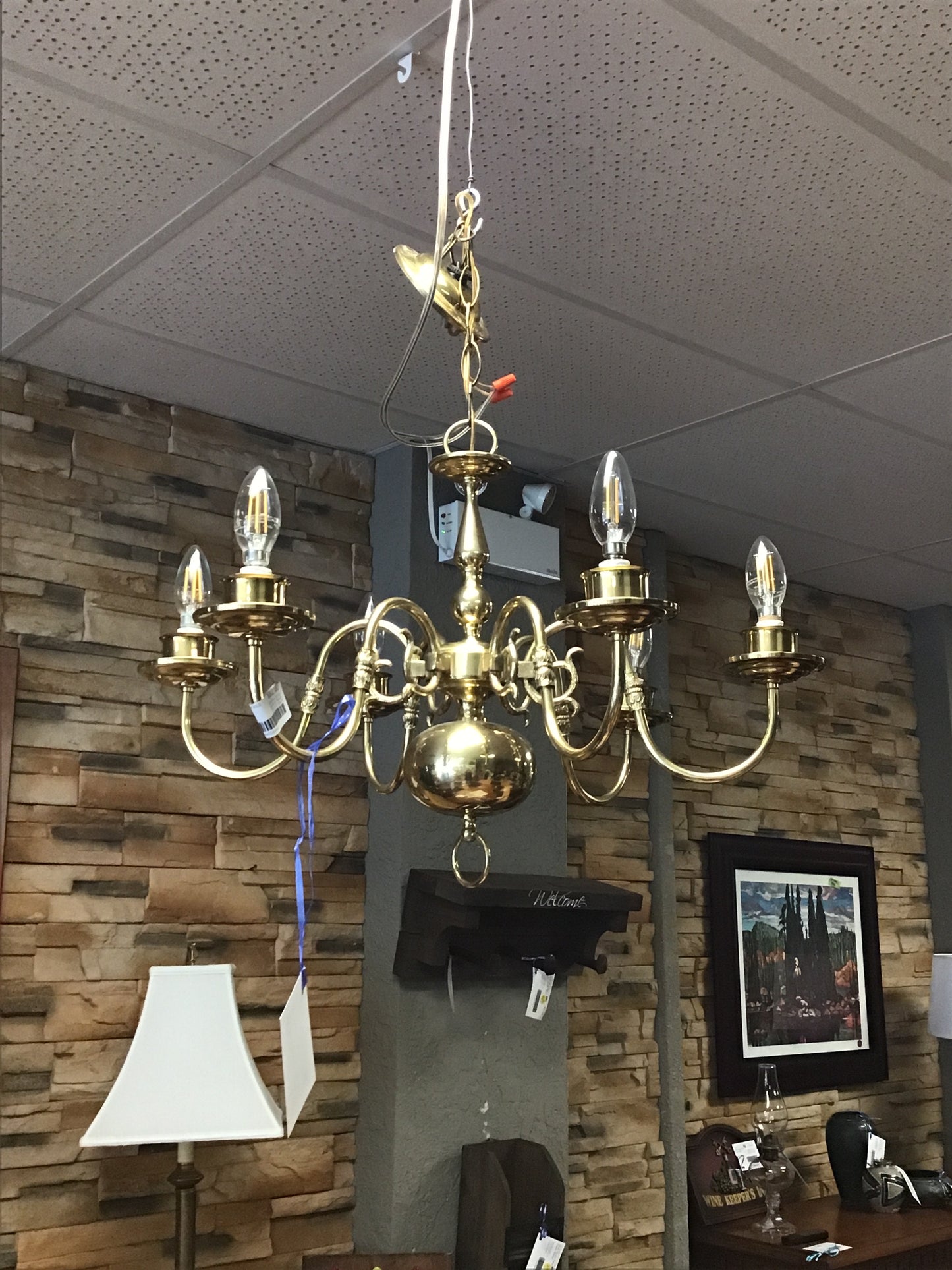 1990's Vintage Brass Chandelier