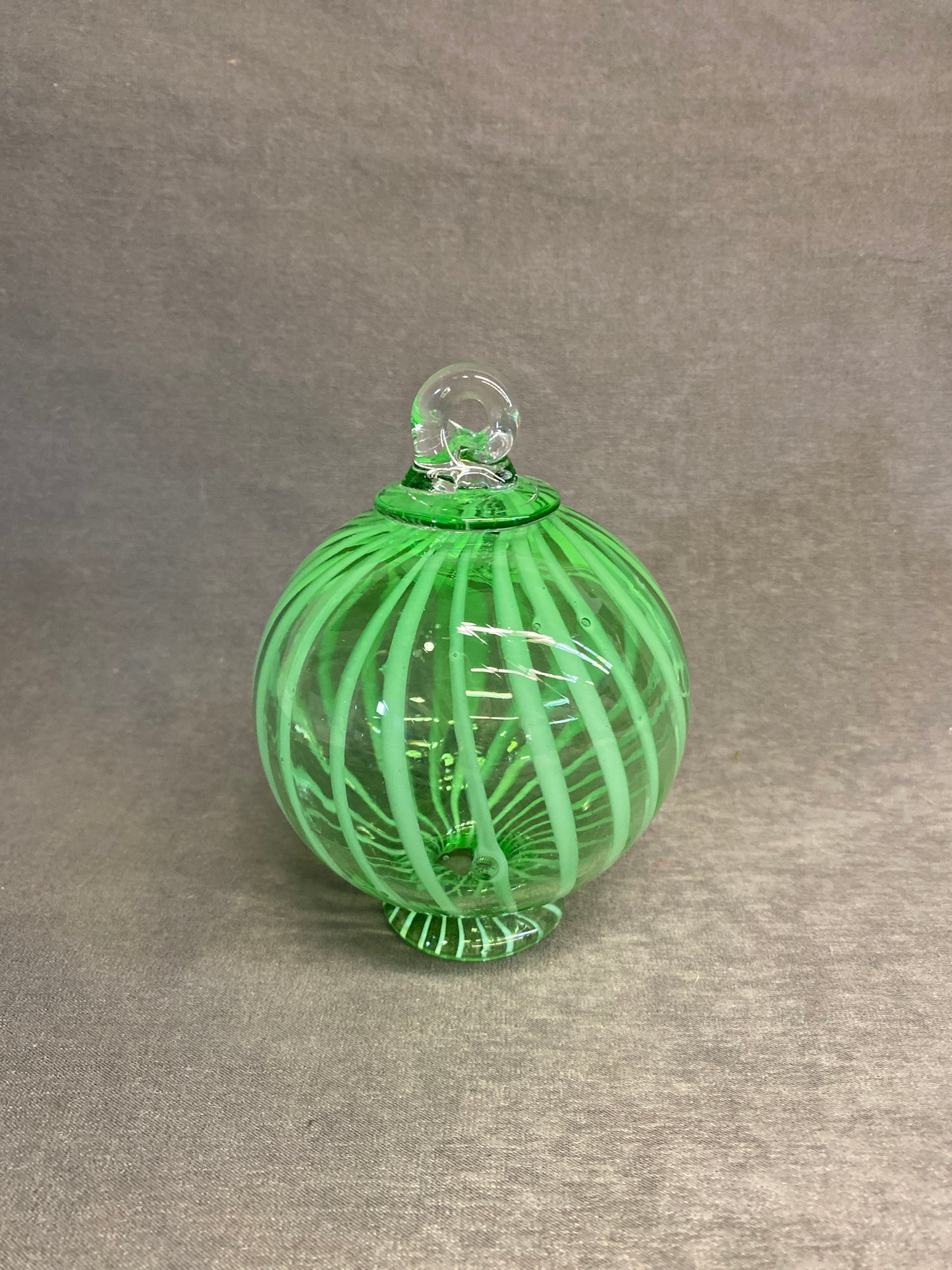 Art Glass Hanging Ball - Green