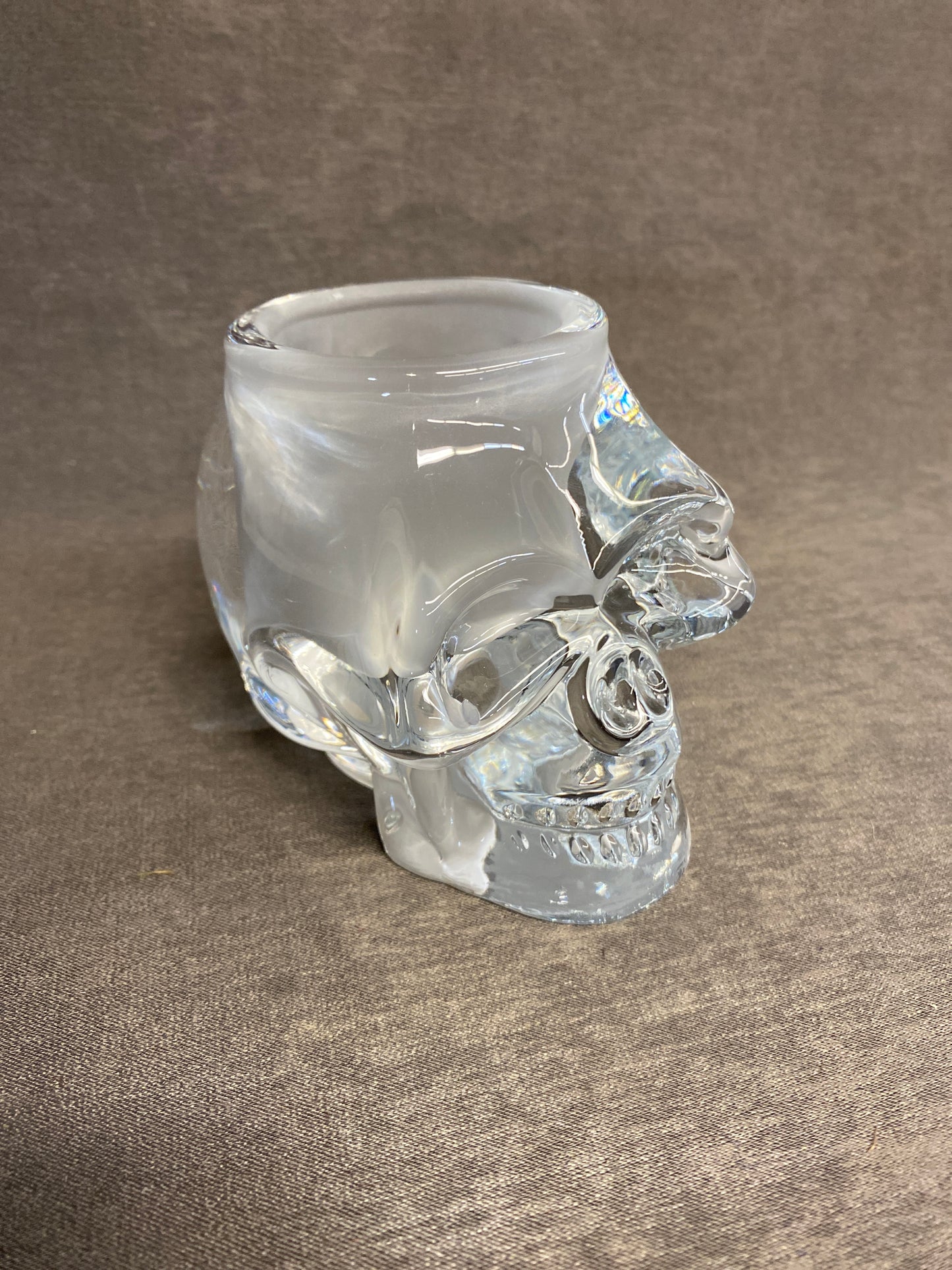 Halloween Glass Skull Tealight Holder