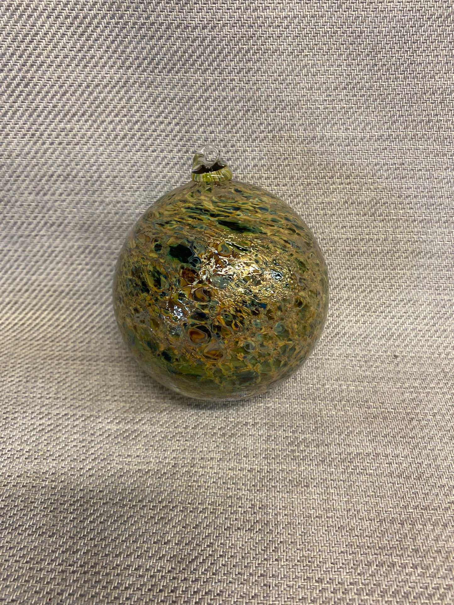 Glass Ornament - Gold & Green
