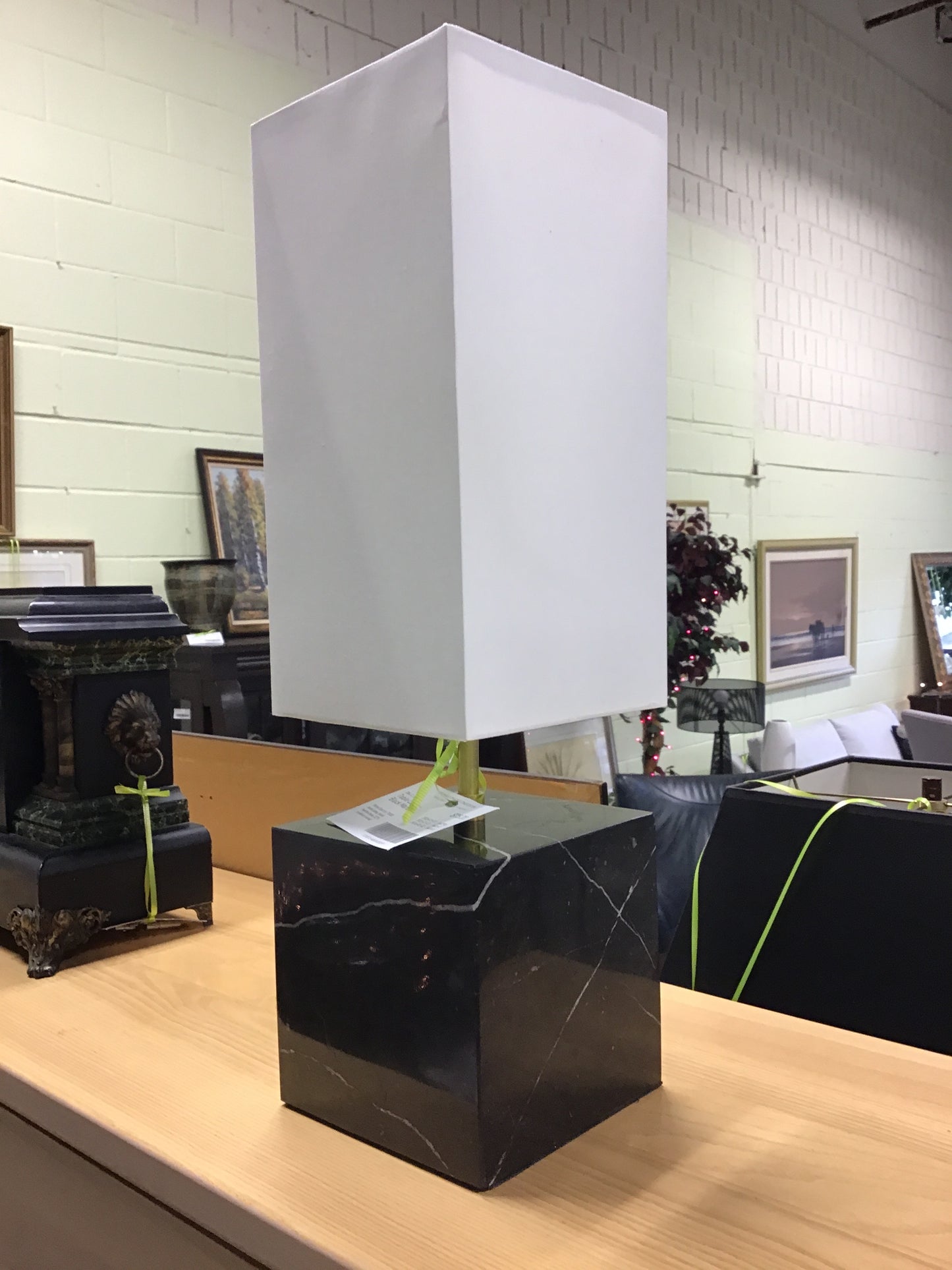 Table Lamp - Black Marble