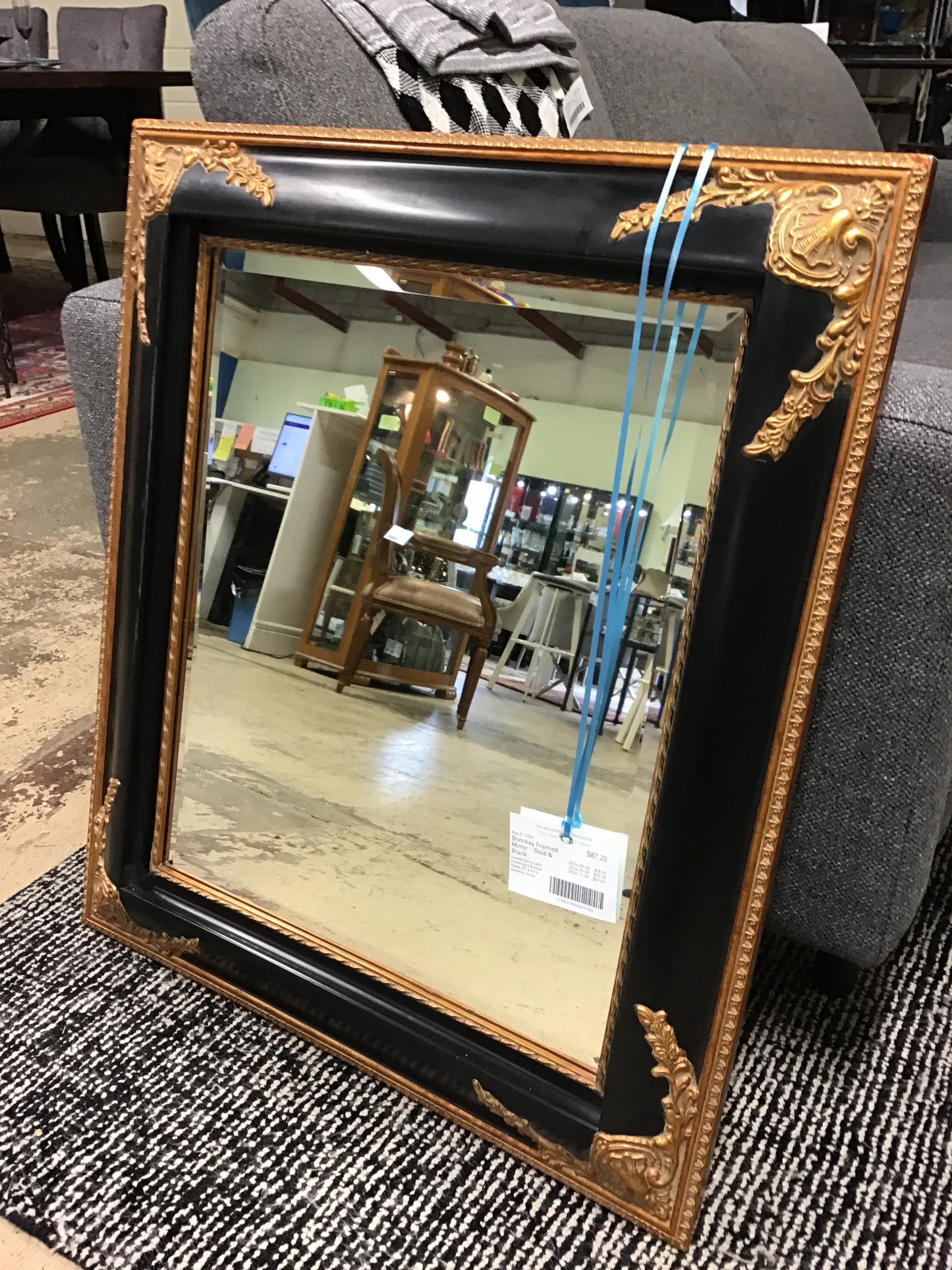 Bombay Framed Mirror - Gold & Black