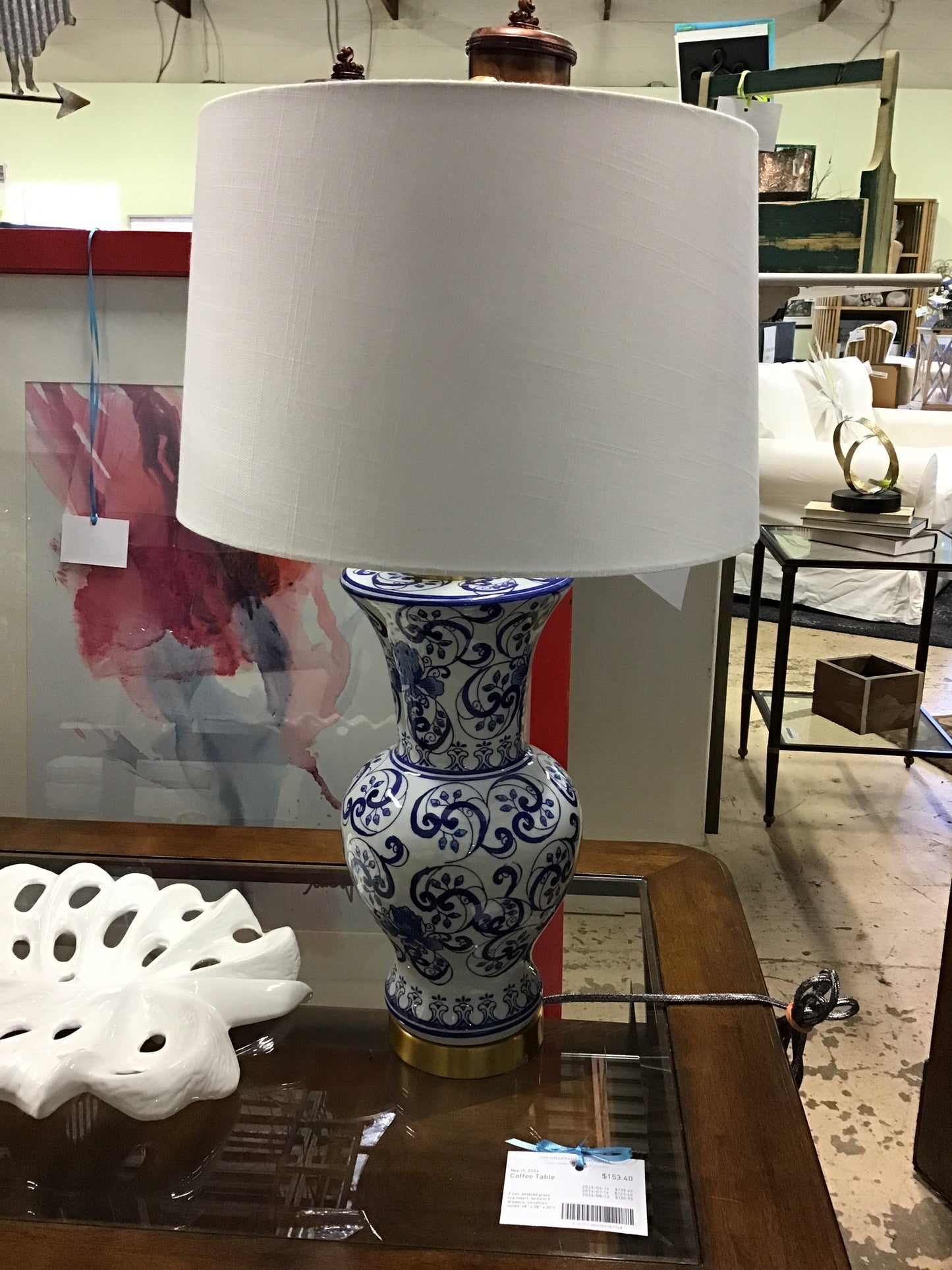 Jonathon Y Table Lamp - Blue & White