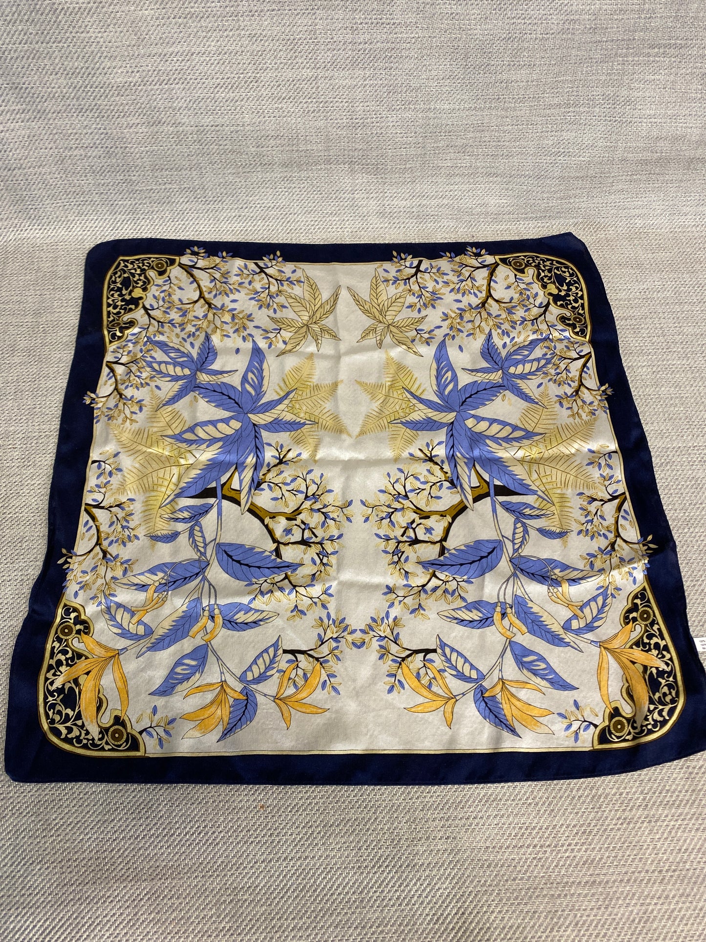 100% Silk Scarf - Blue