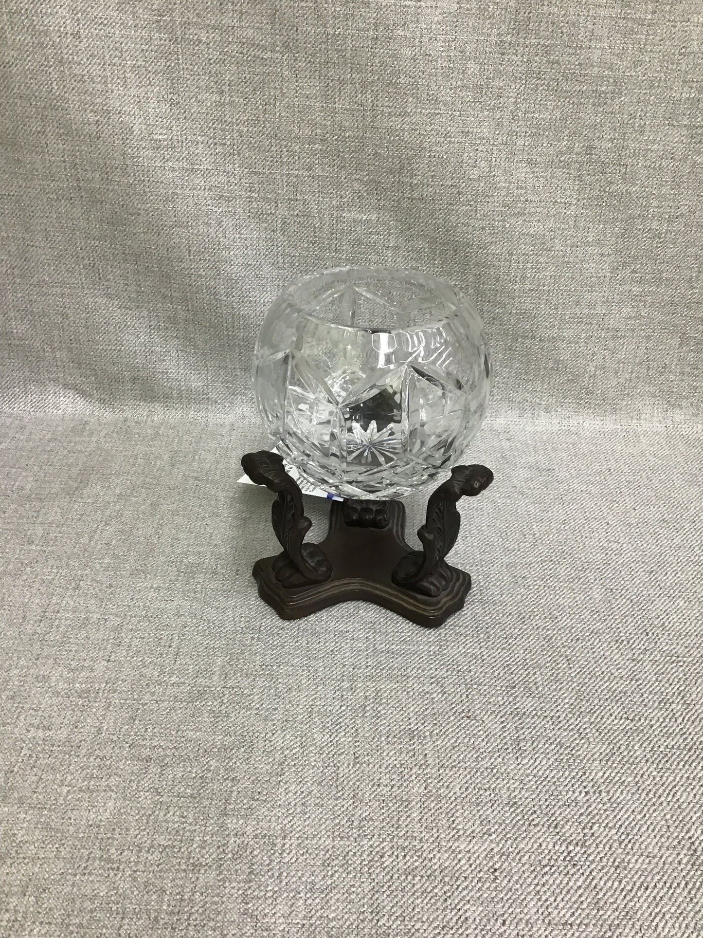 Vintage Bombay Crystal Bowl w Stand