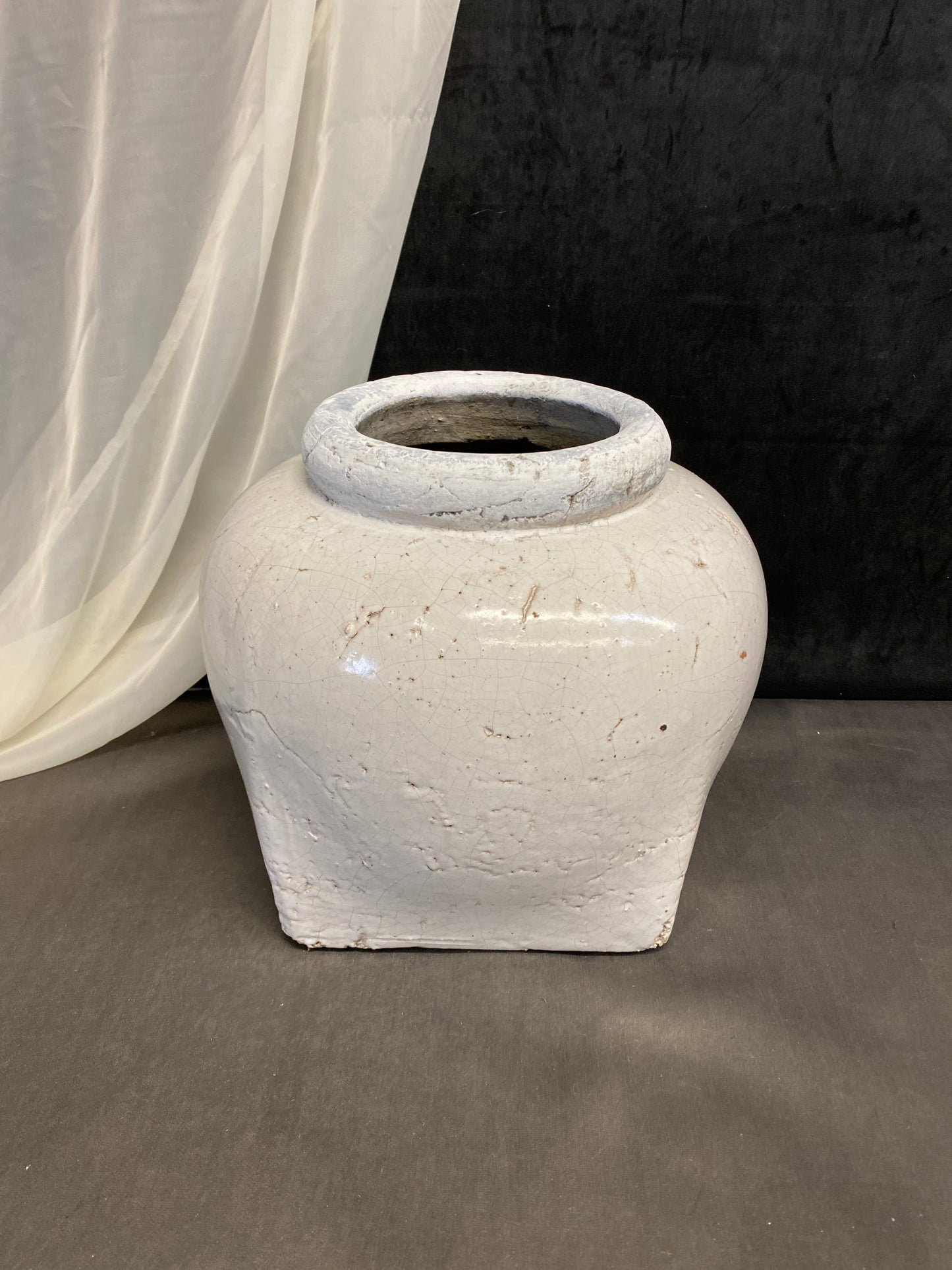 Wabi-Sabi Style Ceramic Pot - White