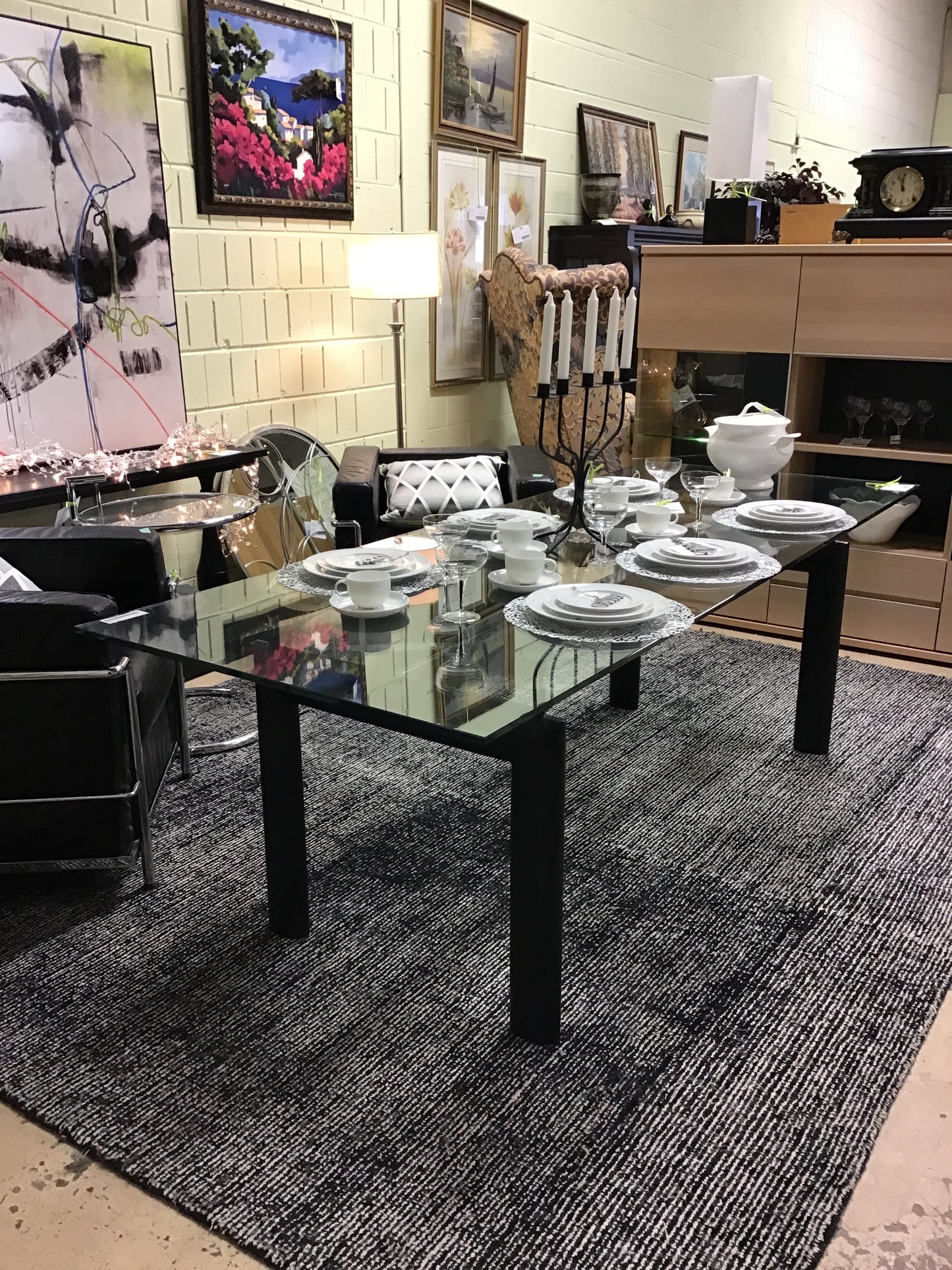 Glass Top Dining Table