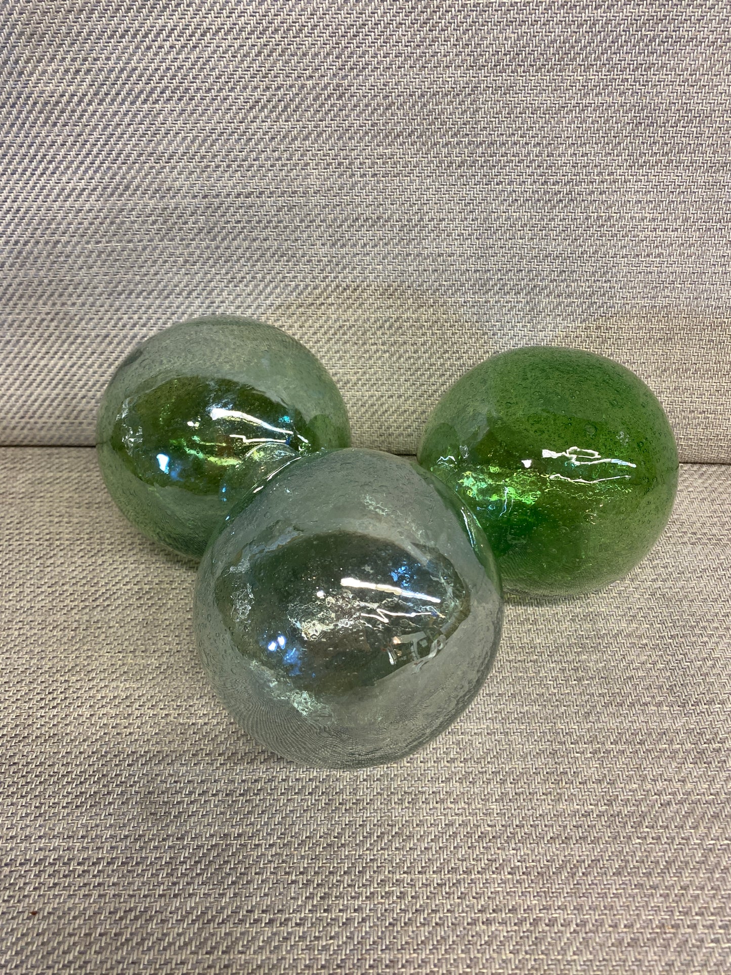 Set 3 Glass Balls - Blue & Green