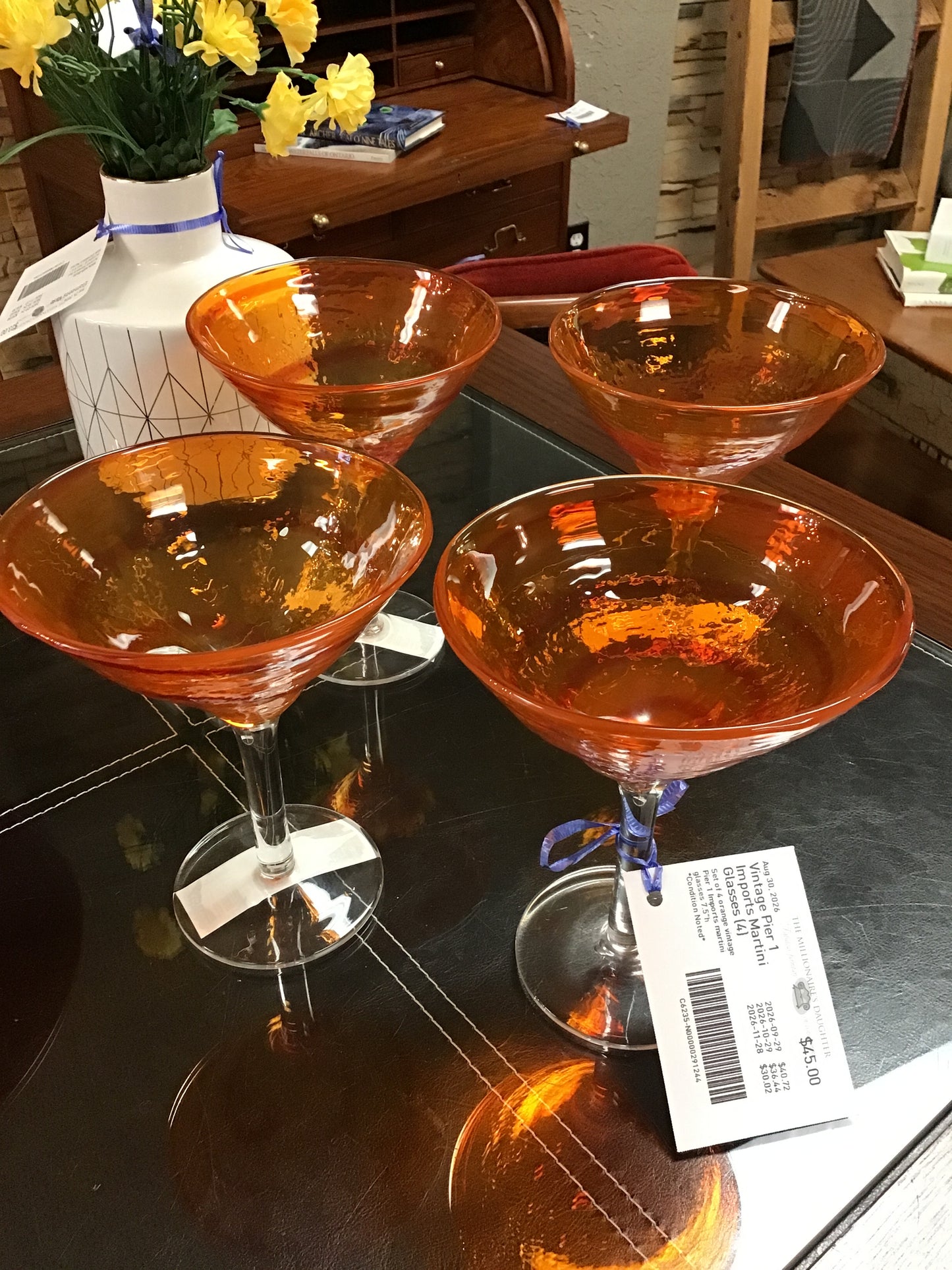 Vintage Pier 1 Imports Martini Glasses (4)