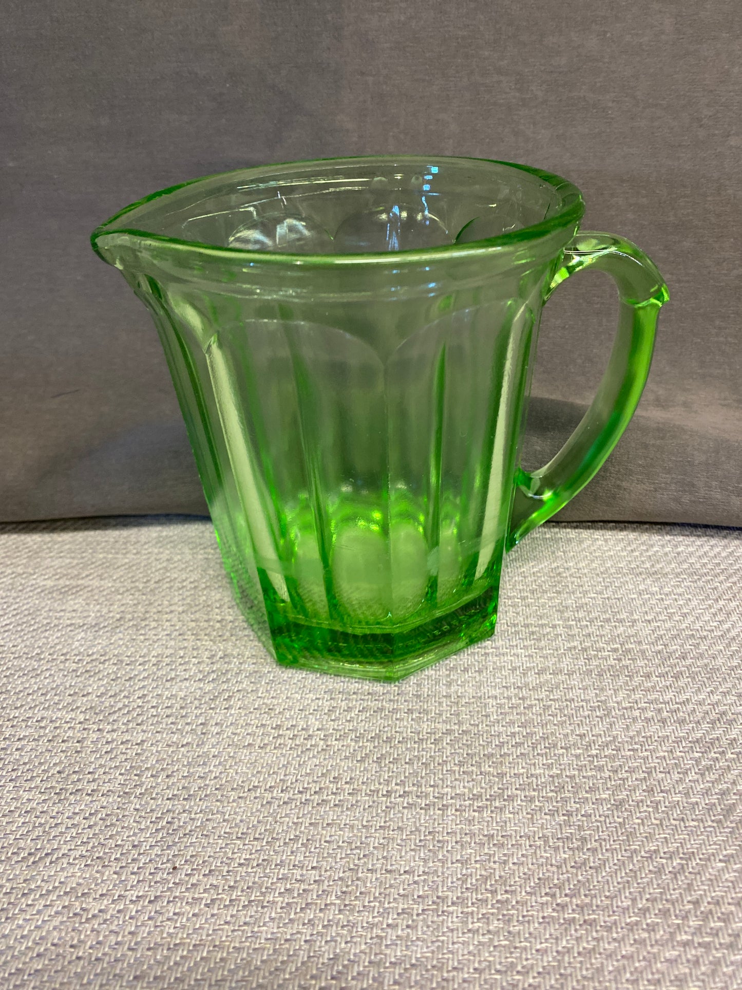 Vintage A&J Green Paneled Pitcher - 5.5"h
