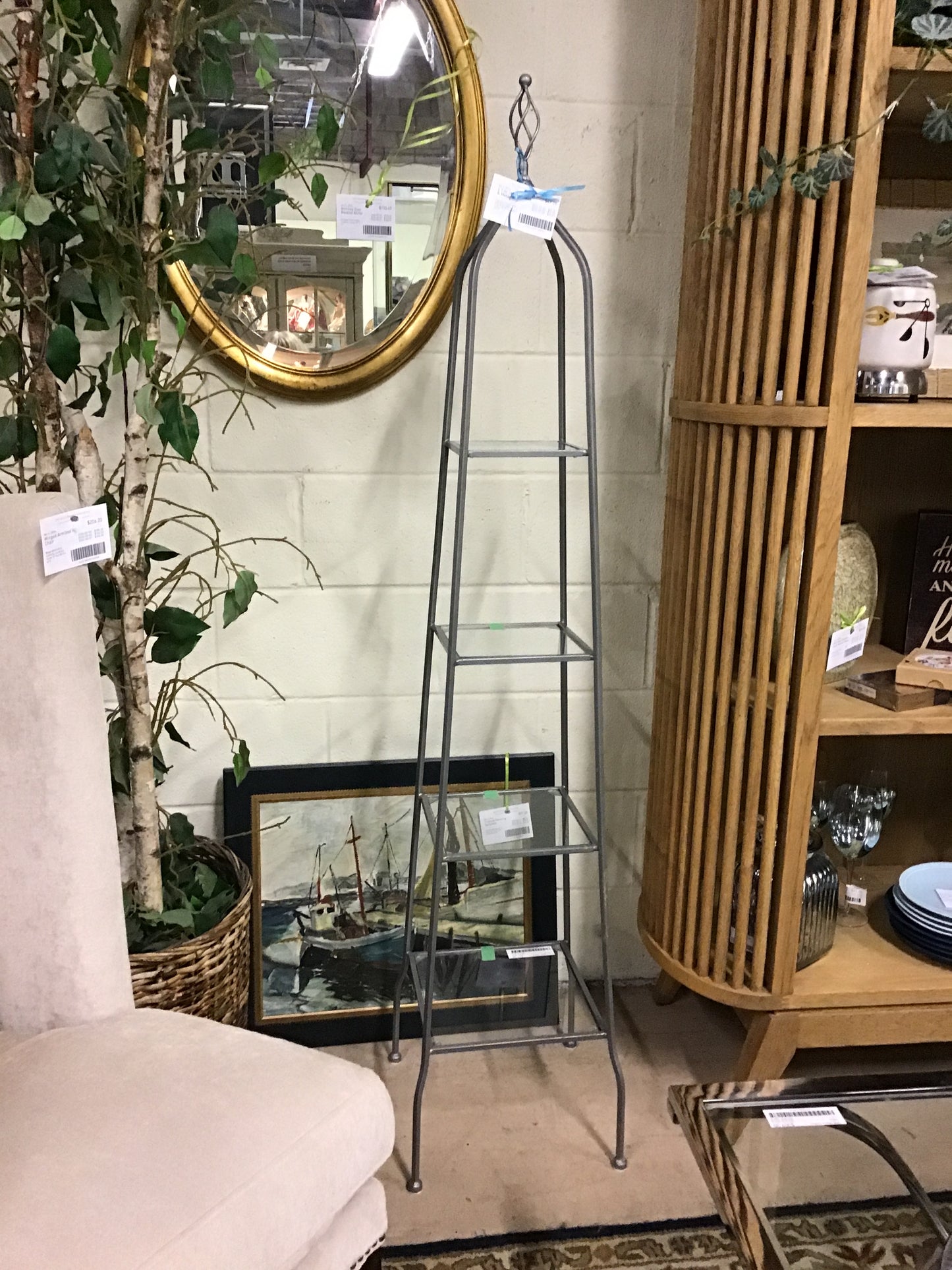 4 Tier Shelf - Glass & Metal