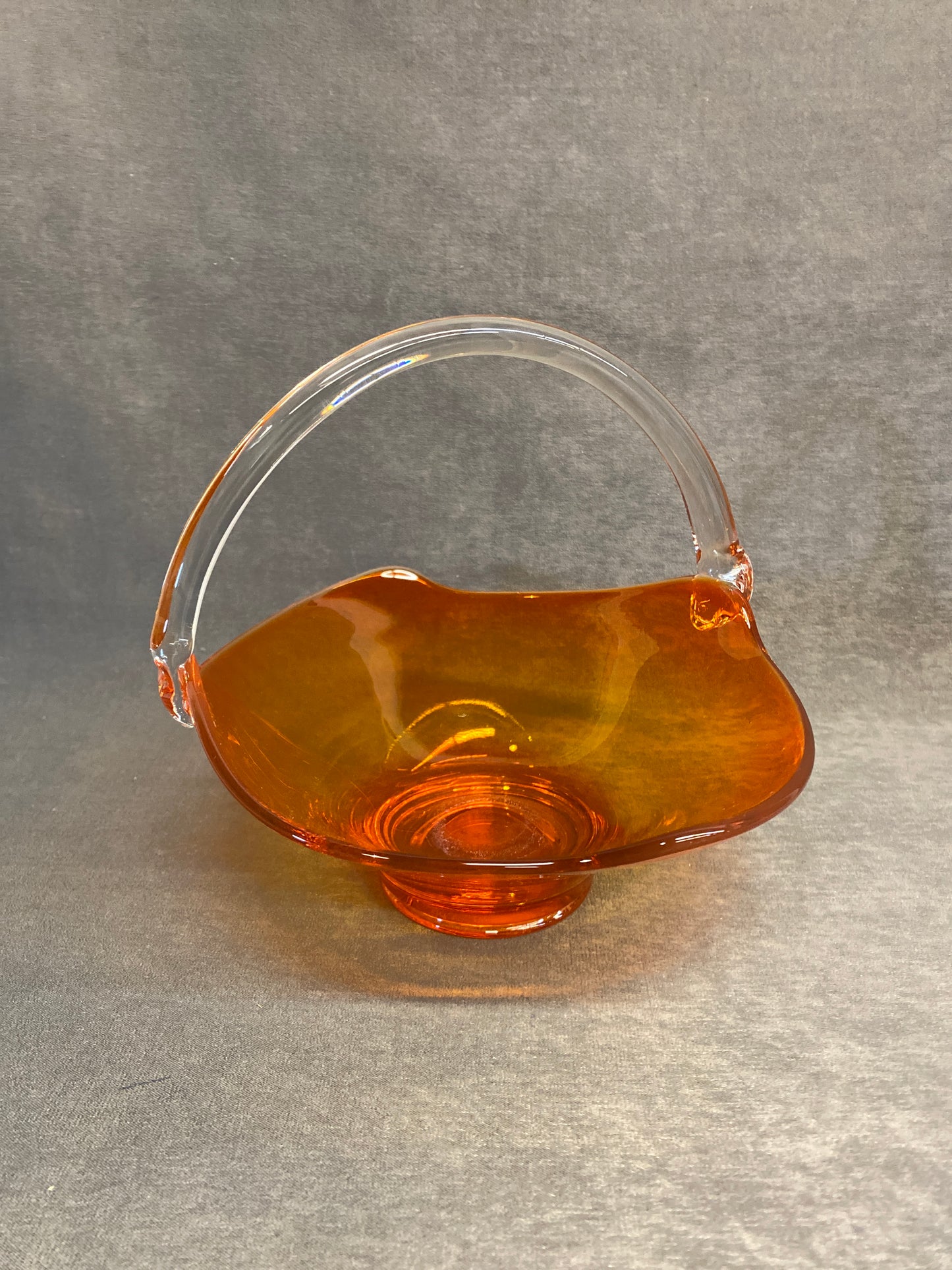 Vintage Viking Glass Basket - Orange
