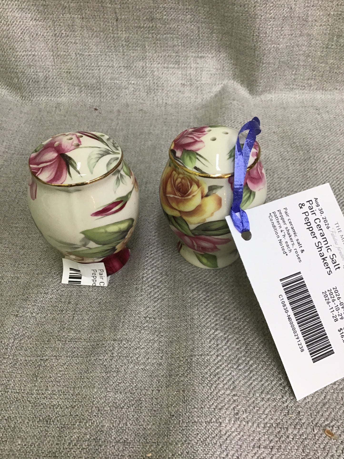 Pair Ceramic Salt & Pepper Shakers