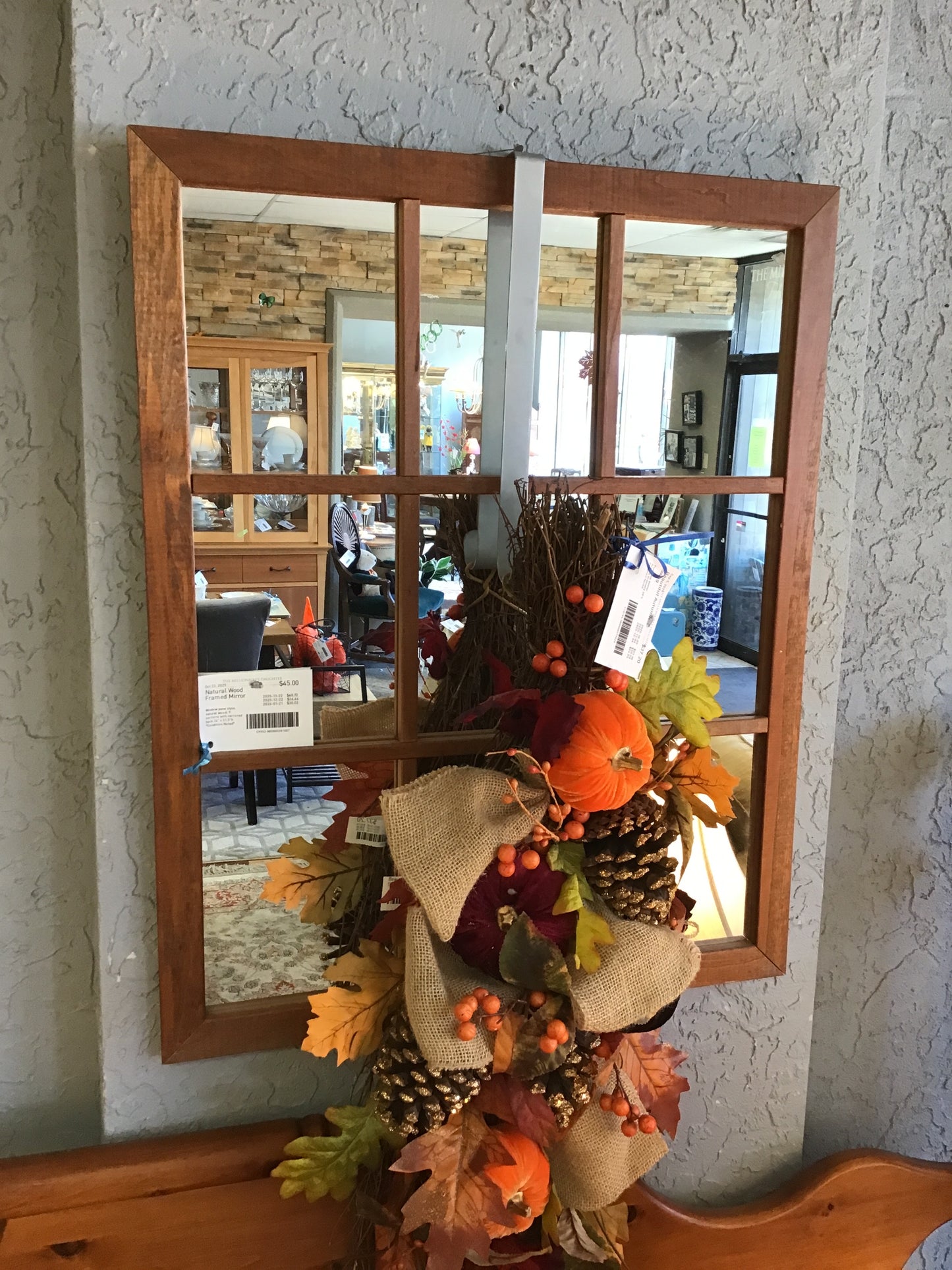 Natural Wood Framed Mirror