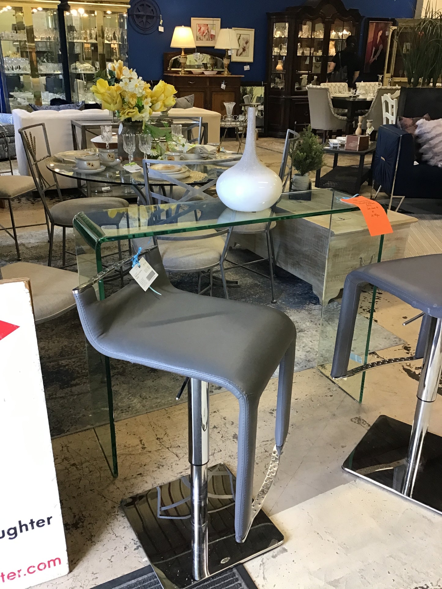 Glass Waterfall Console Table