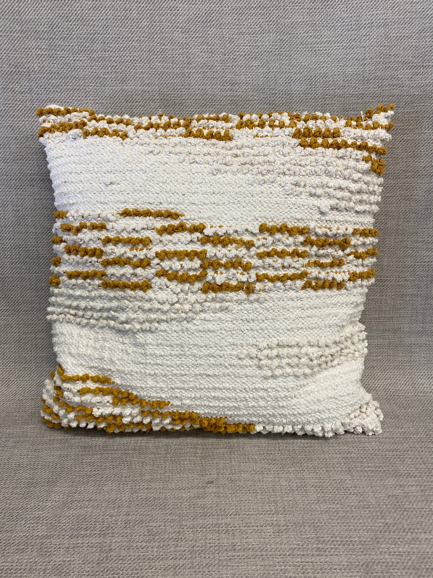 Bouclair Cushion - Mustard & Cream