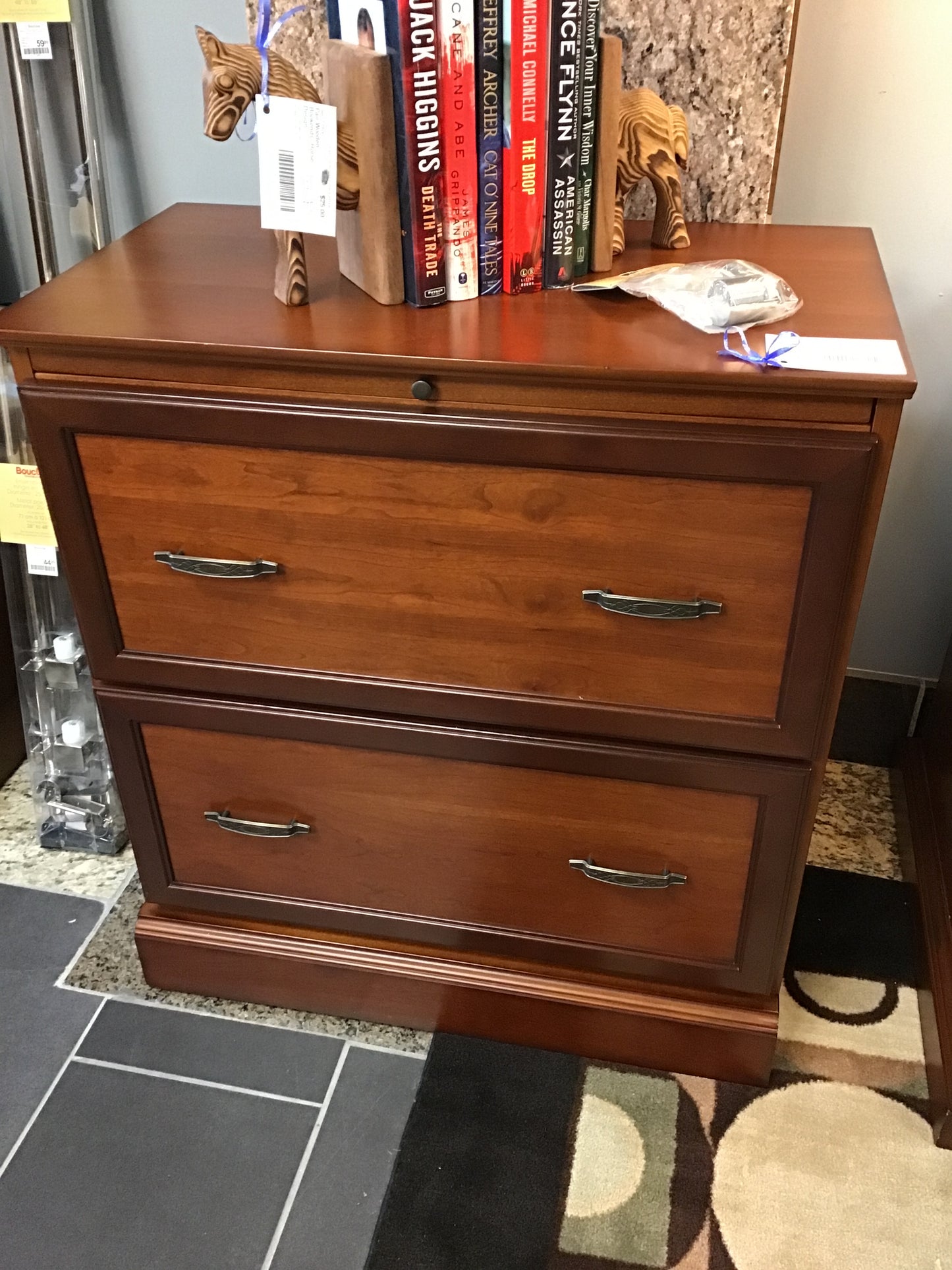 Bombay Co. Dark Wood Filing Cabinet