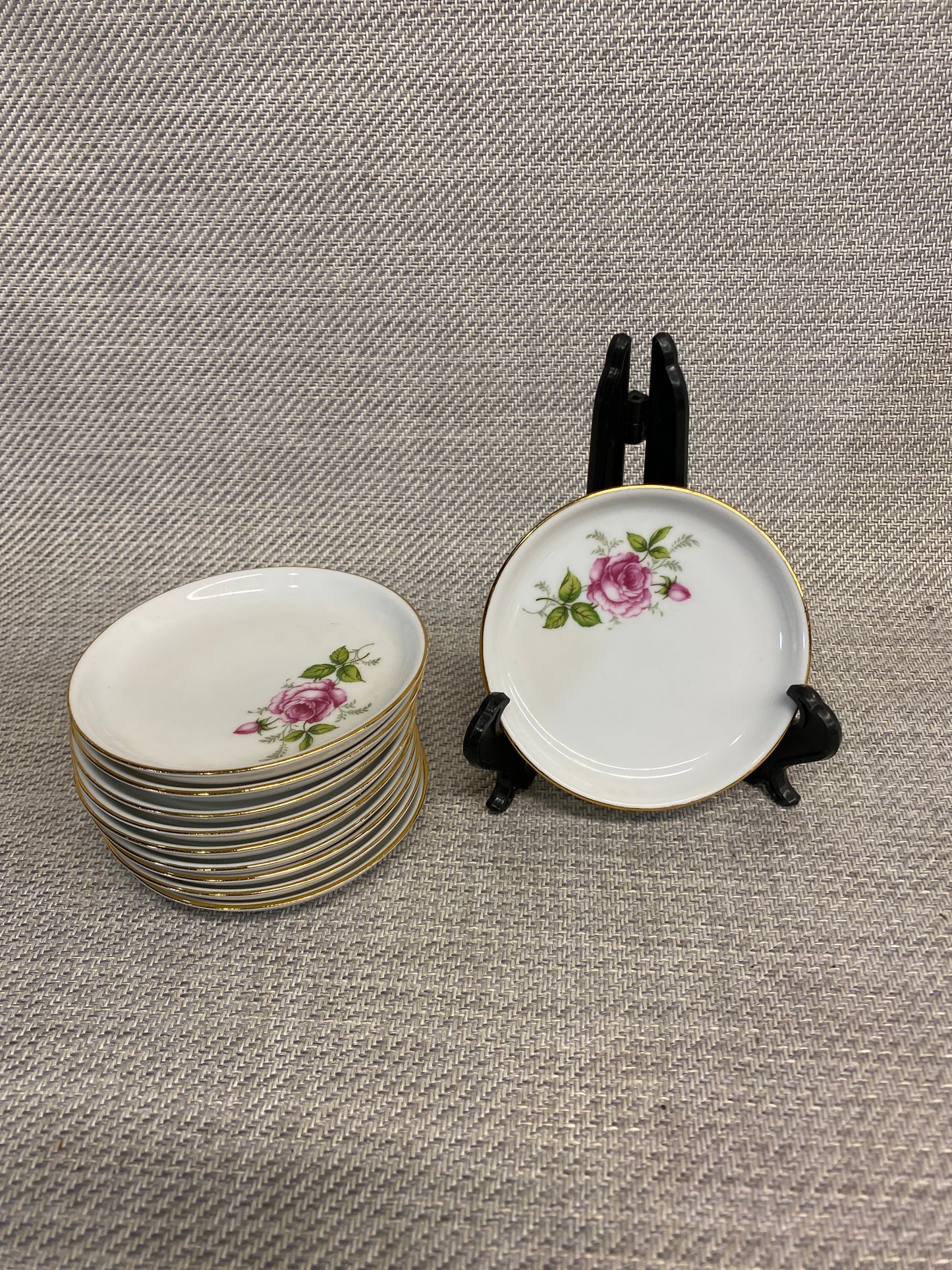 Set 10 China Coasters - Rose