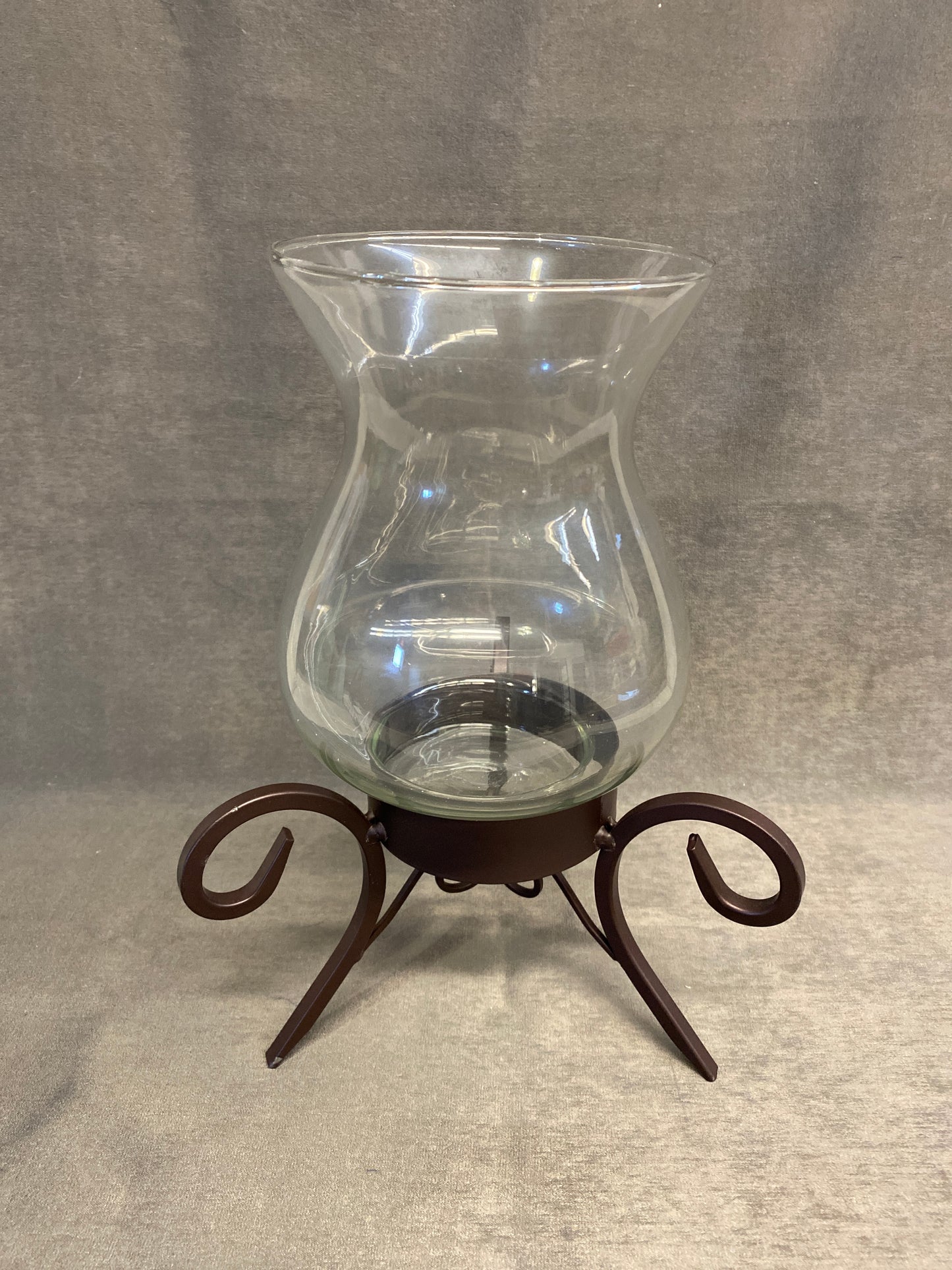 2PC Candleholder - Glass & Metal