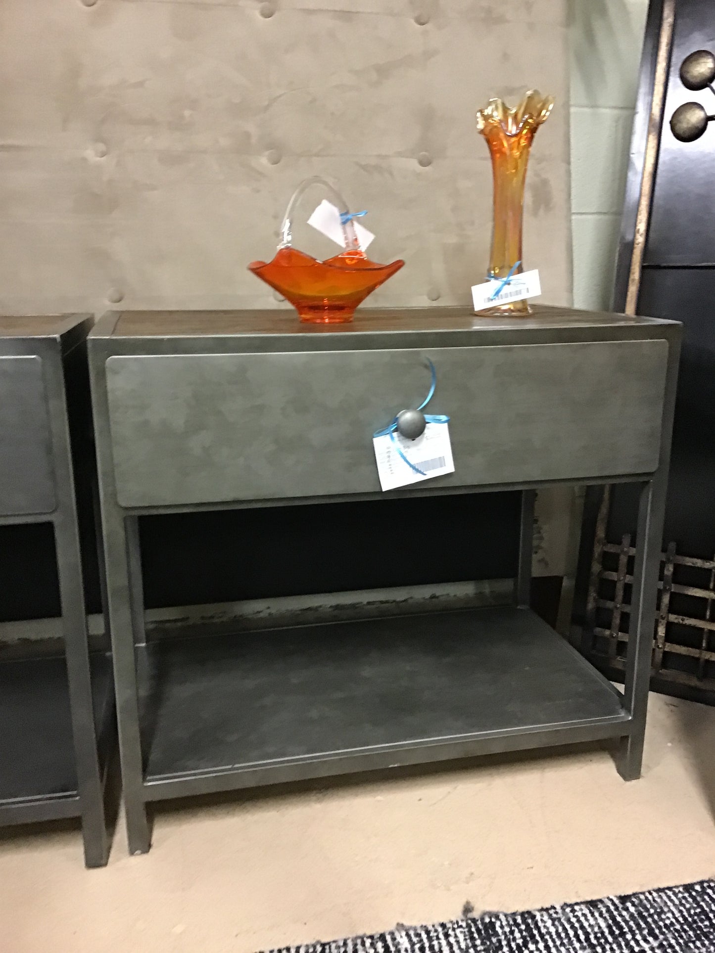 Pottery Barn Big Daddy Antiques Metal Nightstand