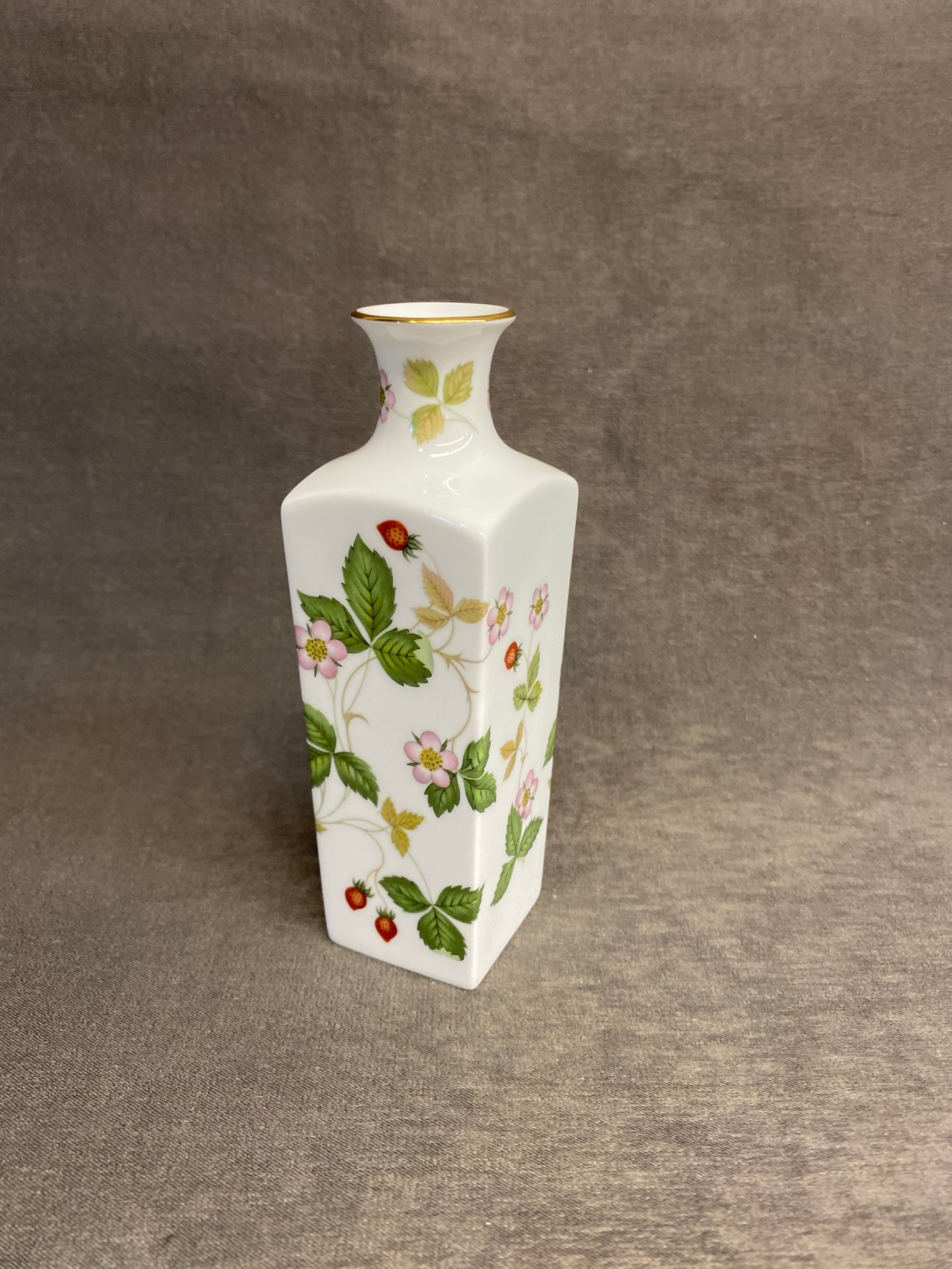 Wedgwood "Wild Strawberry" Square Bud Vase