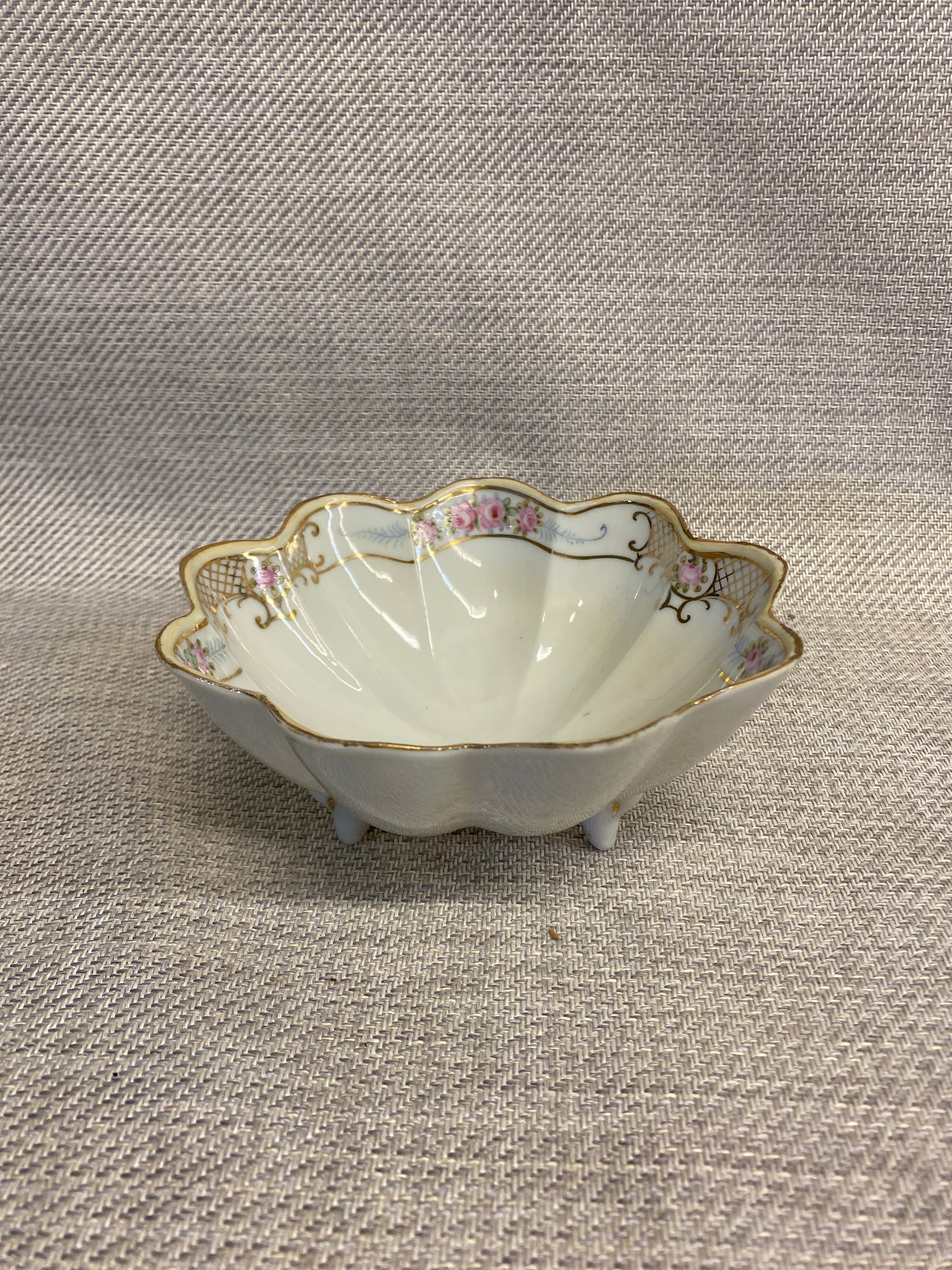 Nippon Hand Painted Bowl - Pink Flowers