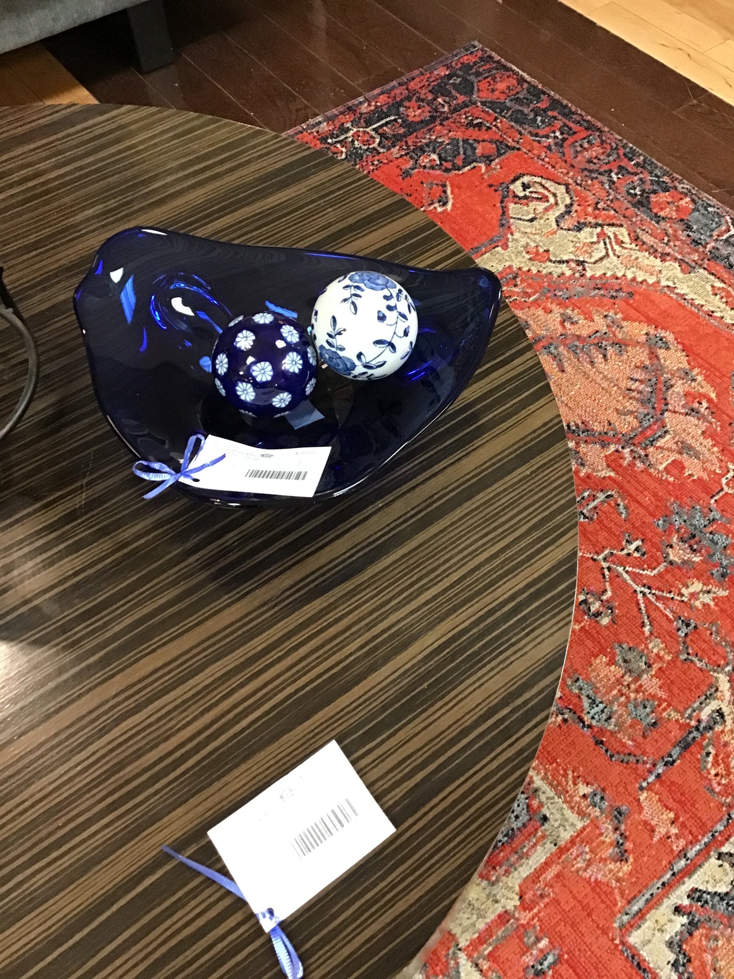 Decorative Blue Tone Glass Bowl