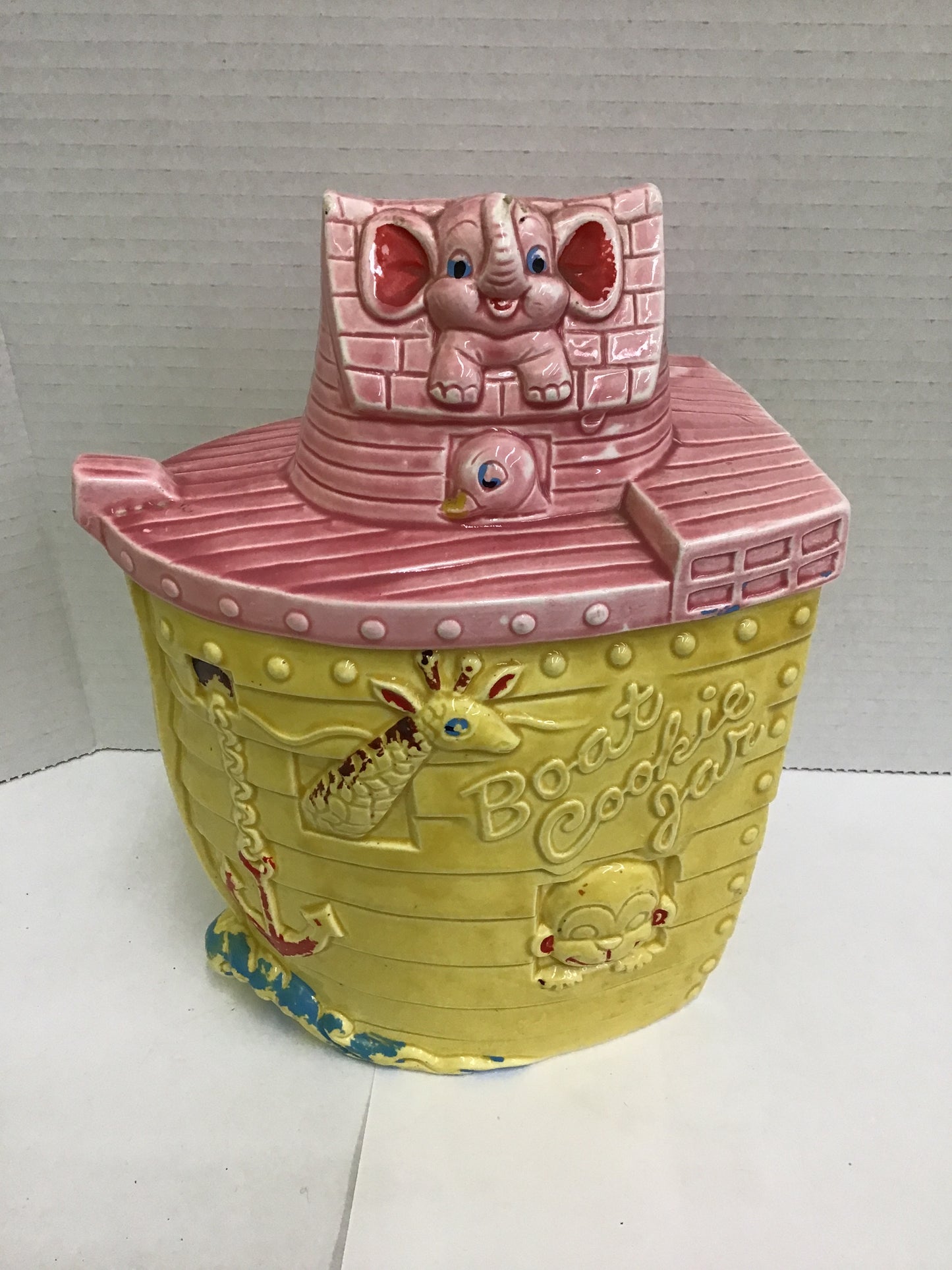 Vintage Boat Cookie Jar with Lid