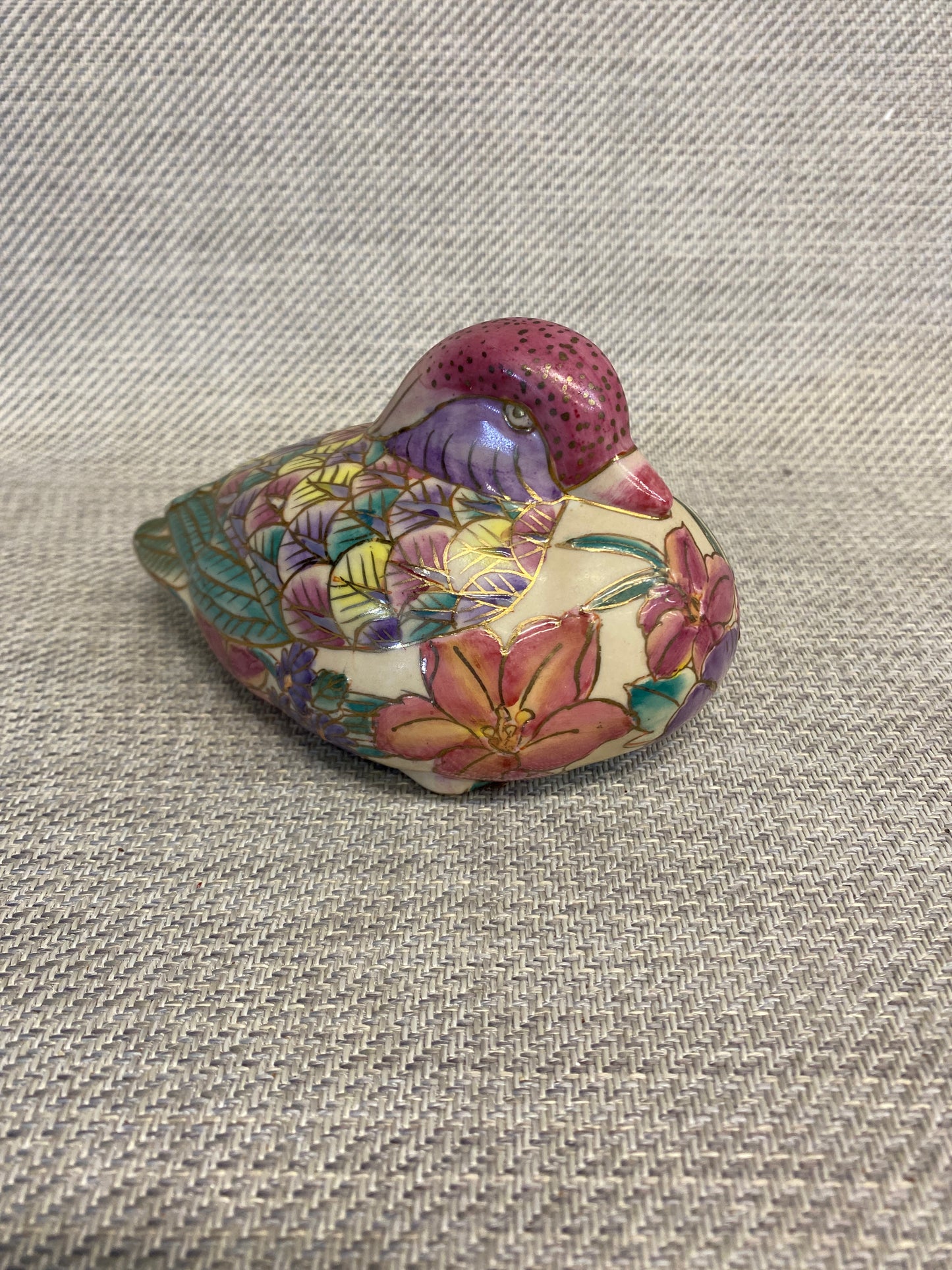 Ceramic Figurine - Floral Duck