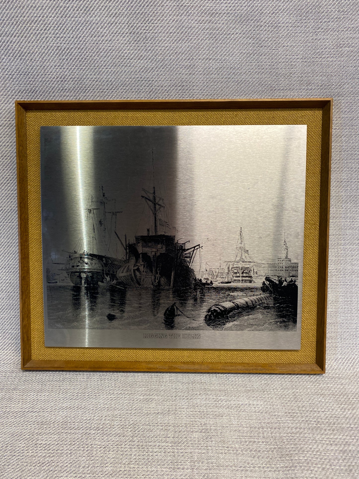 Framed Steel Etching - Bringing In The Hulks