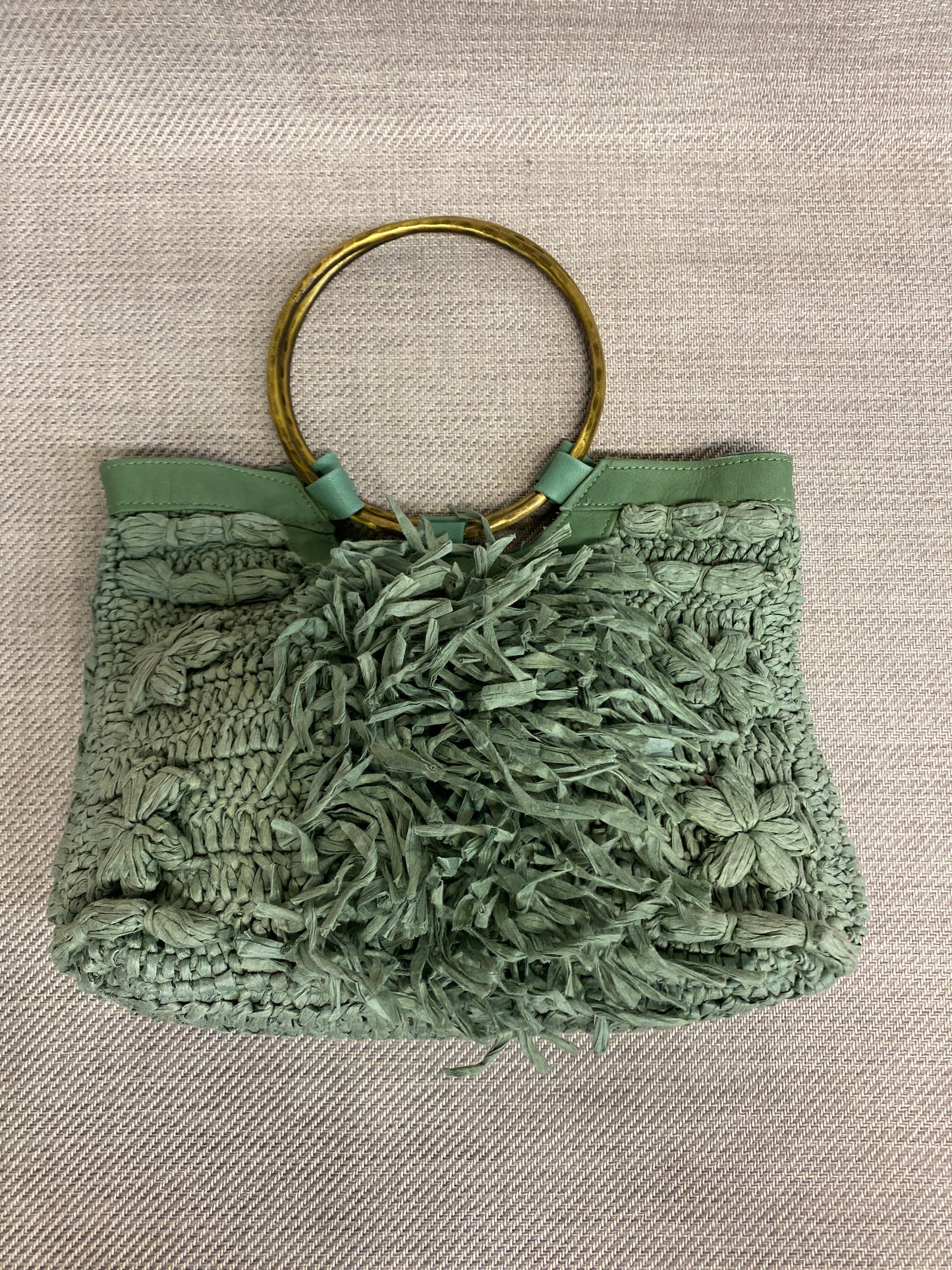Anthropologie Raffia Purse - Green