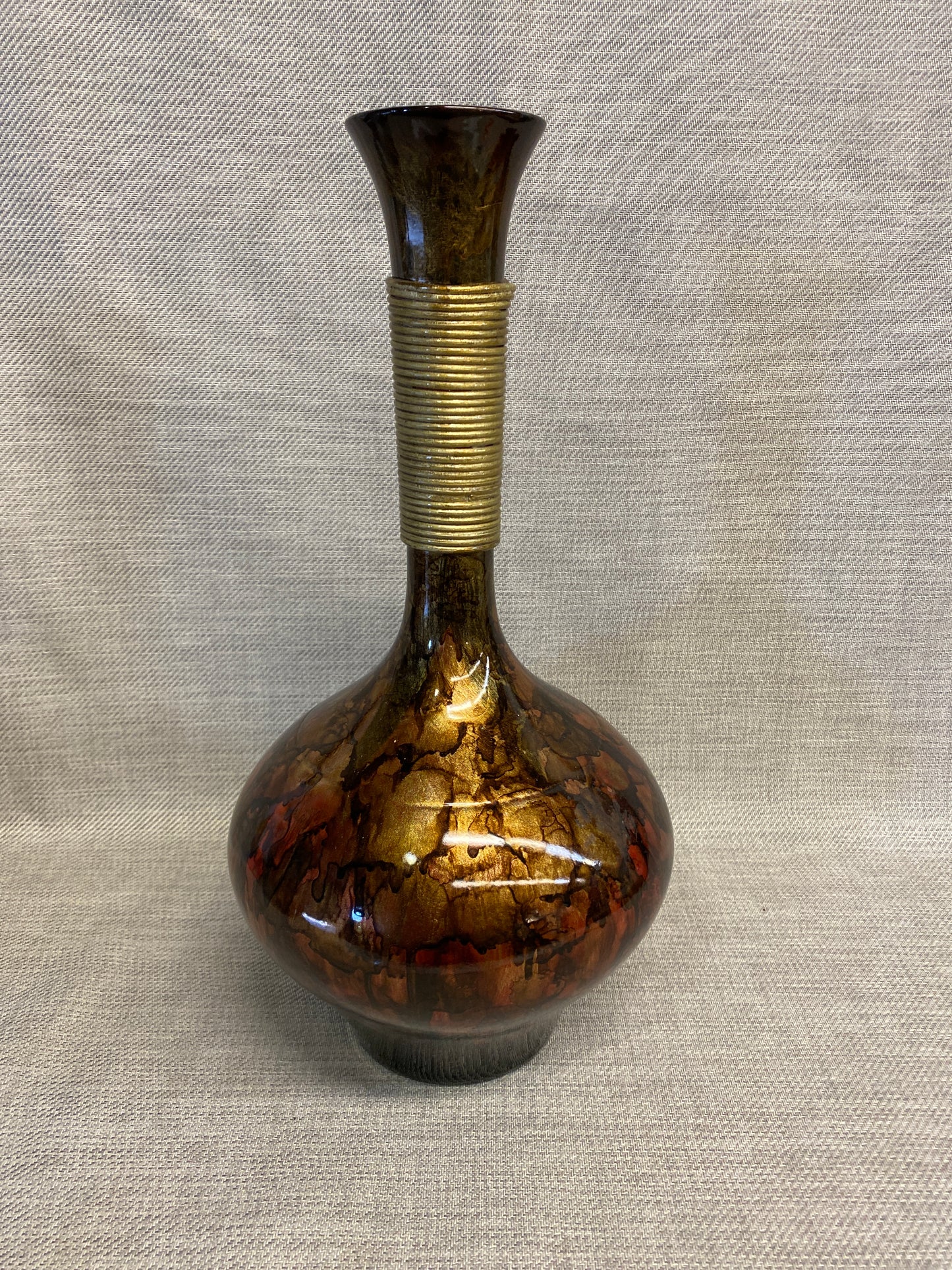Bottleneck Vase - Copper Tone