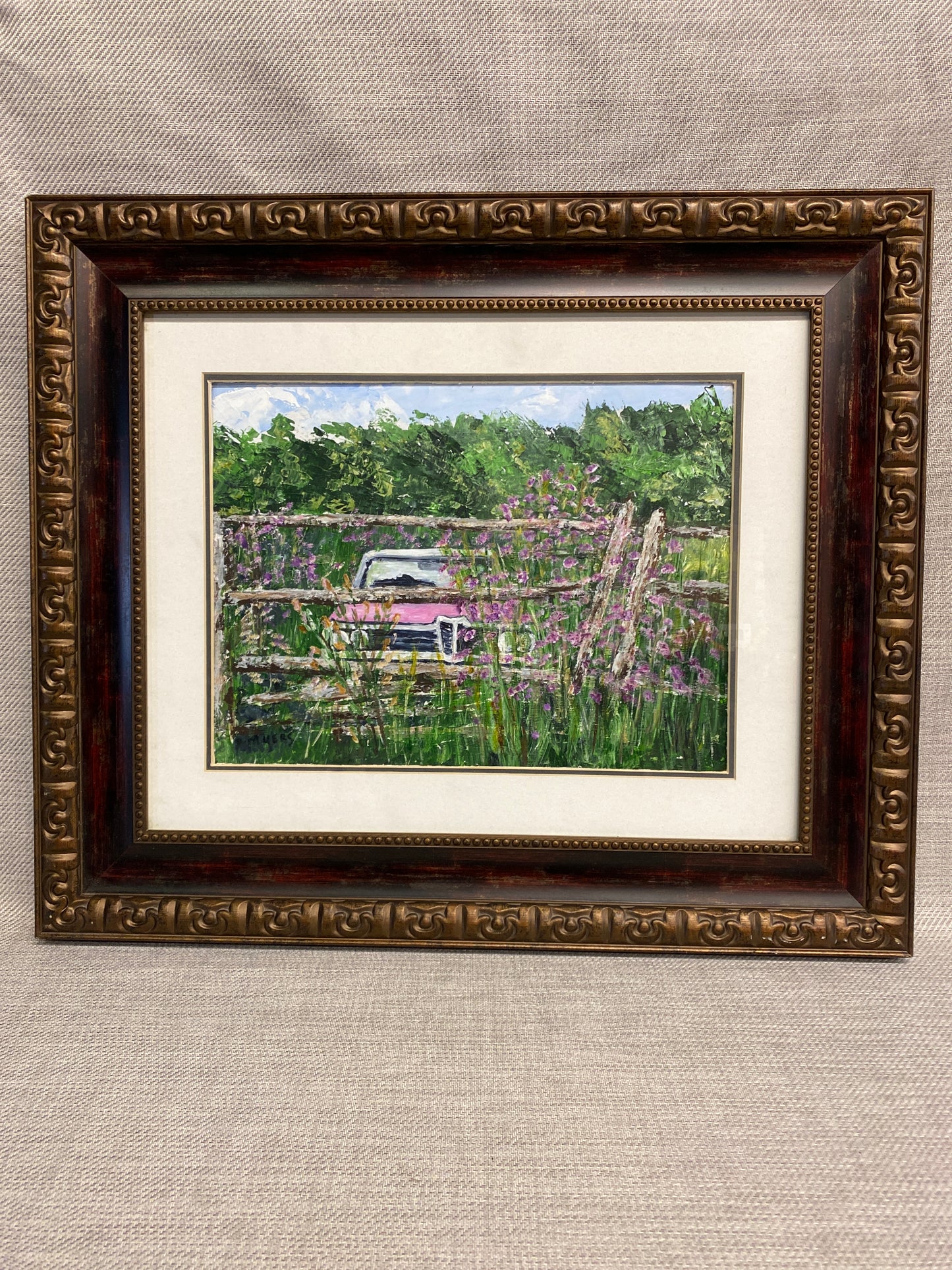 Framed Painting - Studebaker In My Garden