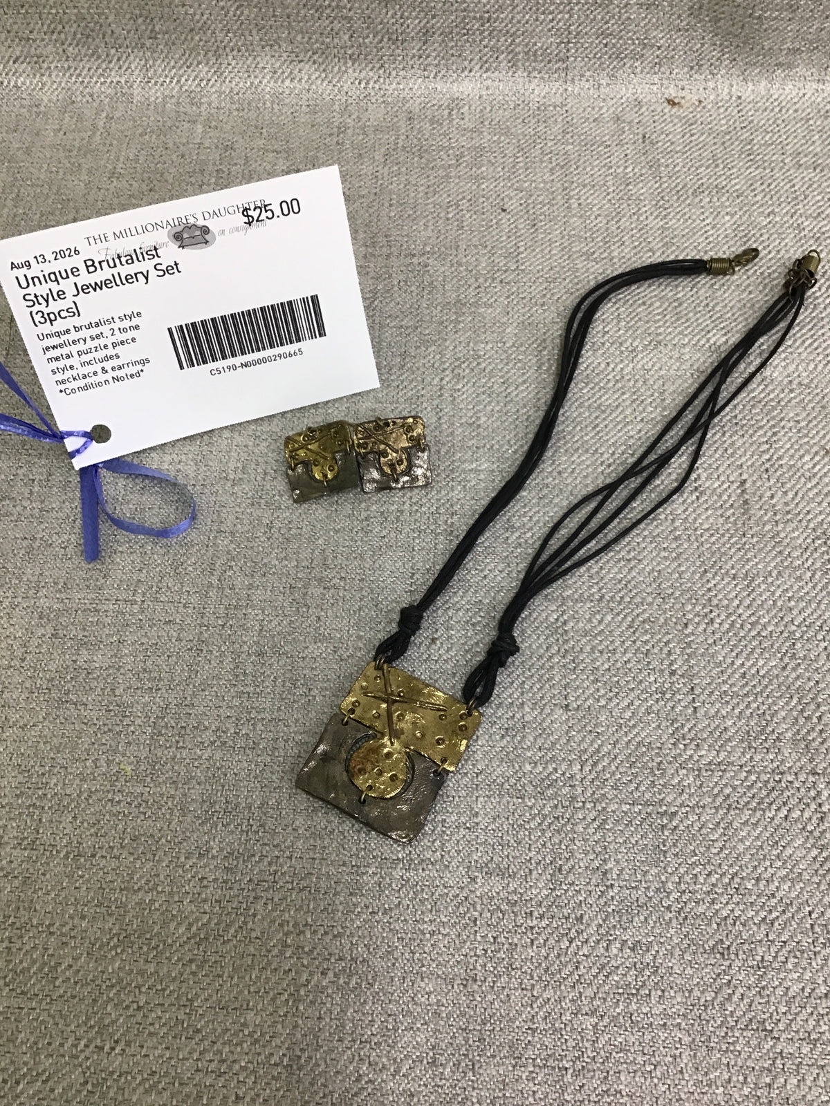 Unique Brutalist Style Jewellery Set (3pcs)