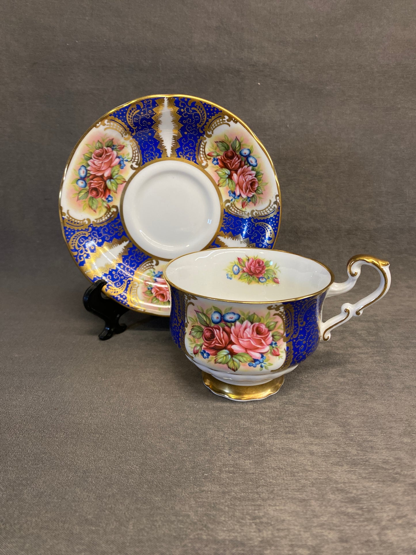 Paragon Teacup & Saucer - Blue Gold