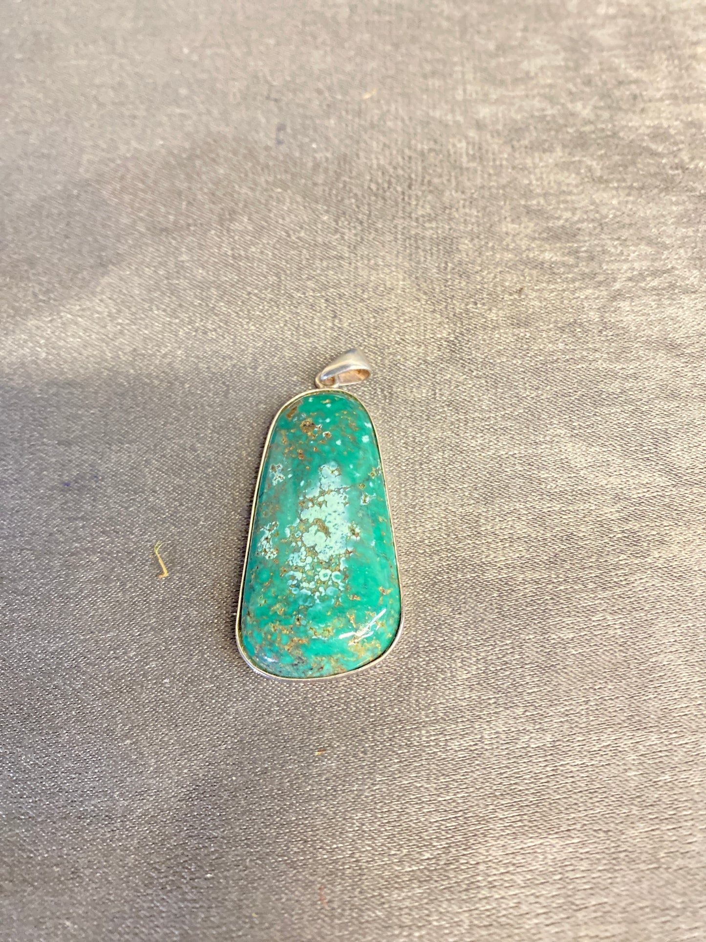 925 Silver Pendant - Green Stone