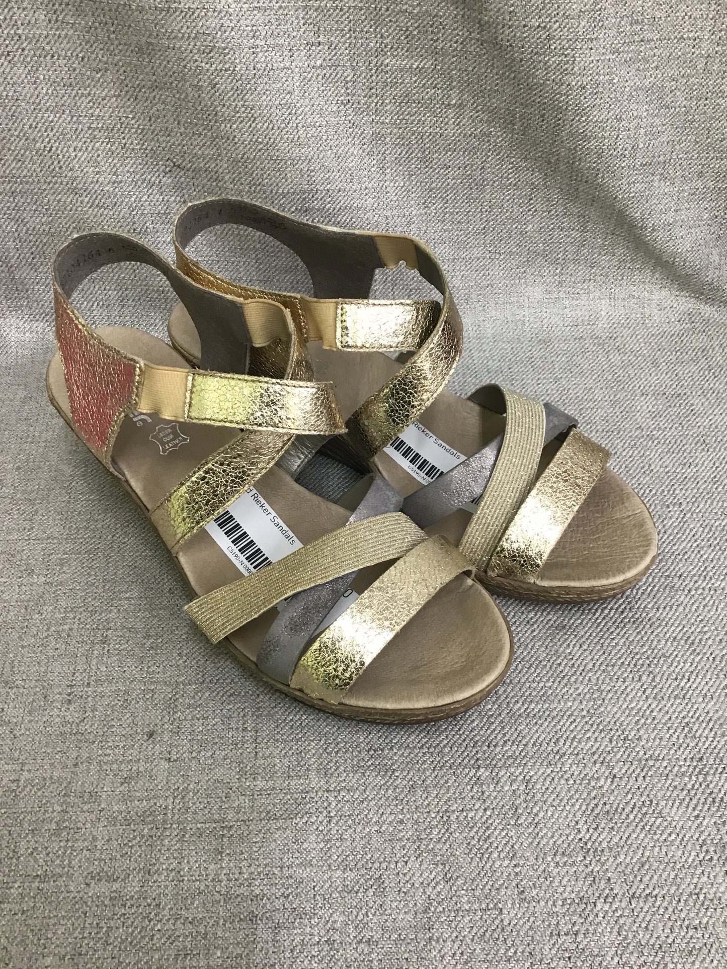 Gold Rieker Sandals