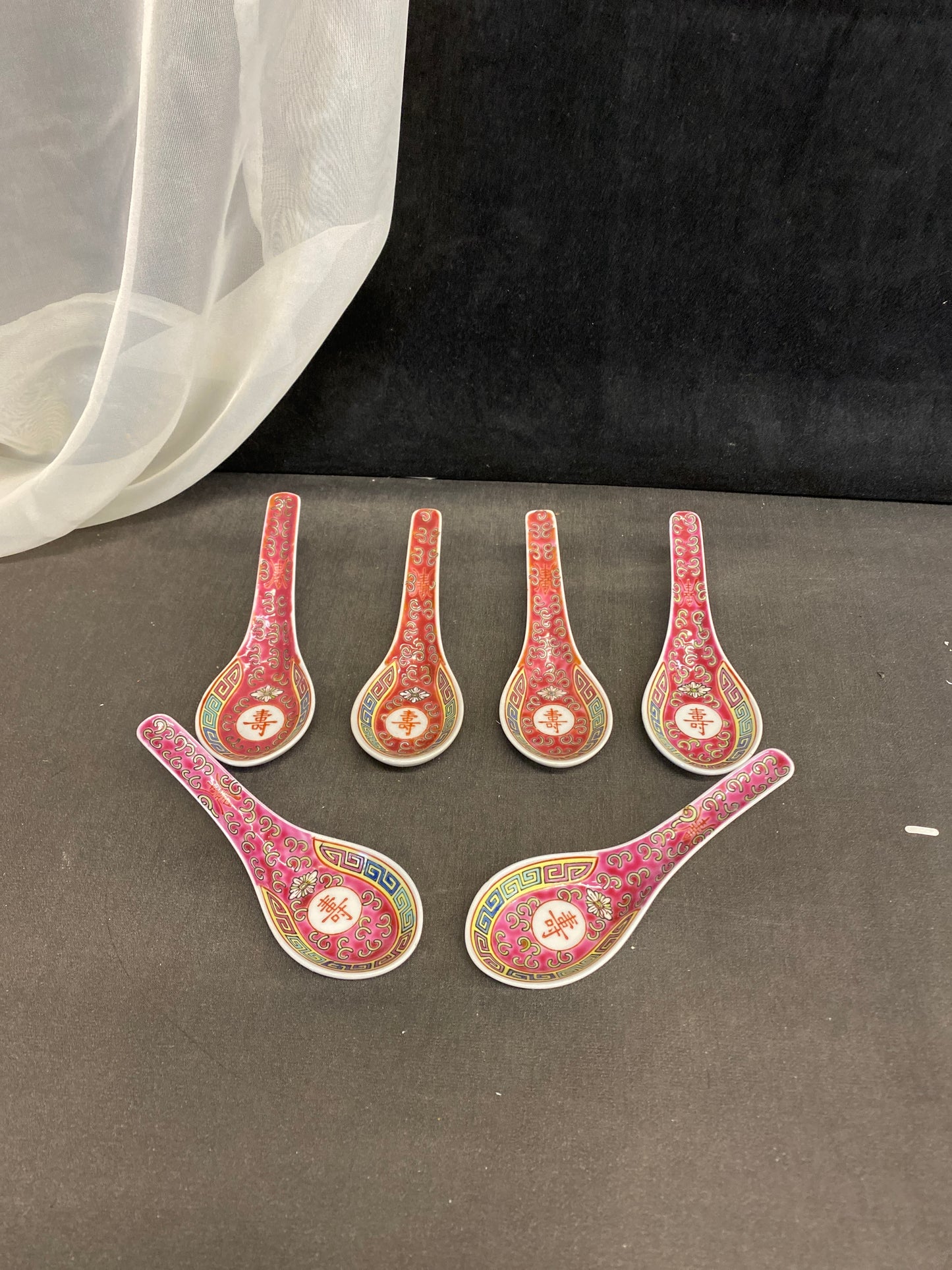 Set 6 Chinese Longevity Soup Spoons