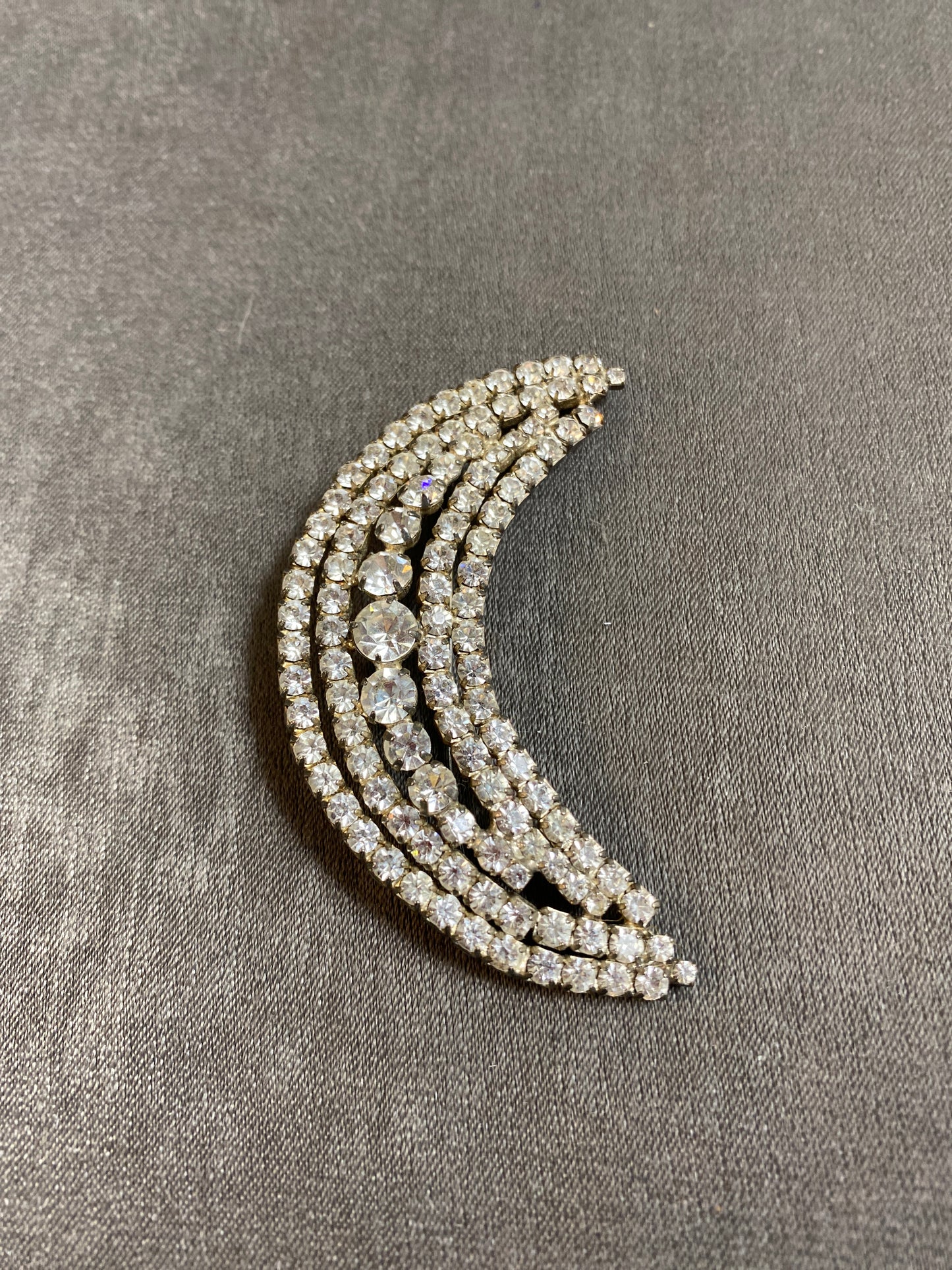 Rhinestone Brooch - Cresent Moon