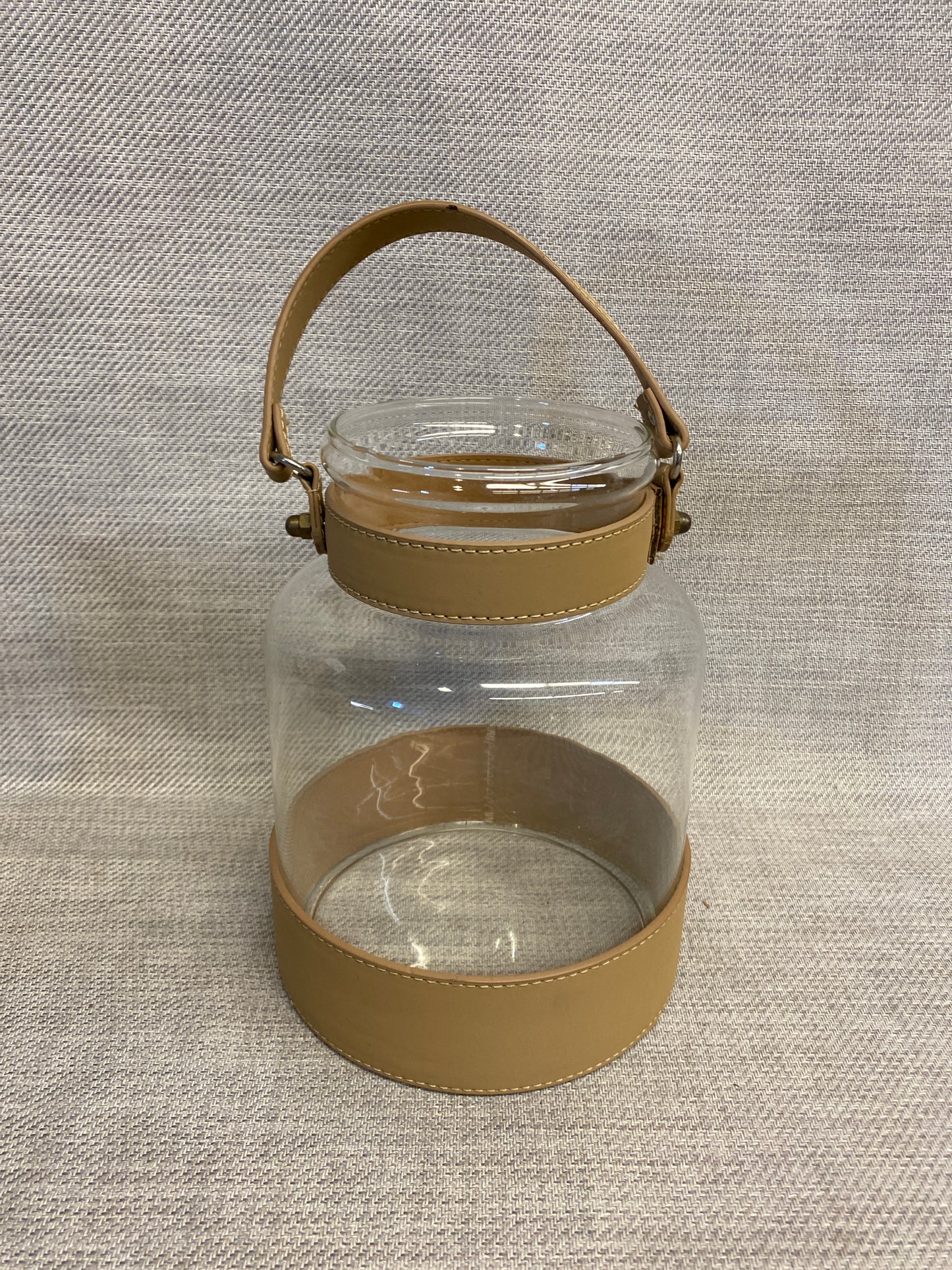 Candle Lantern - Faux Leather Handle