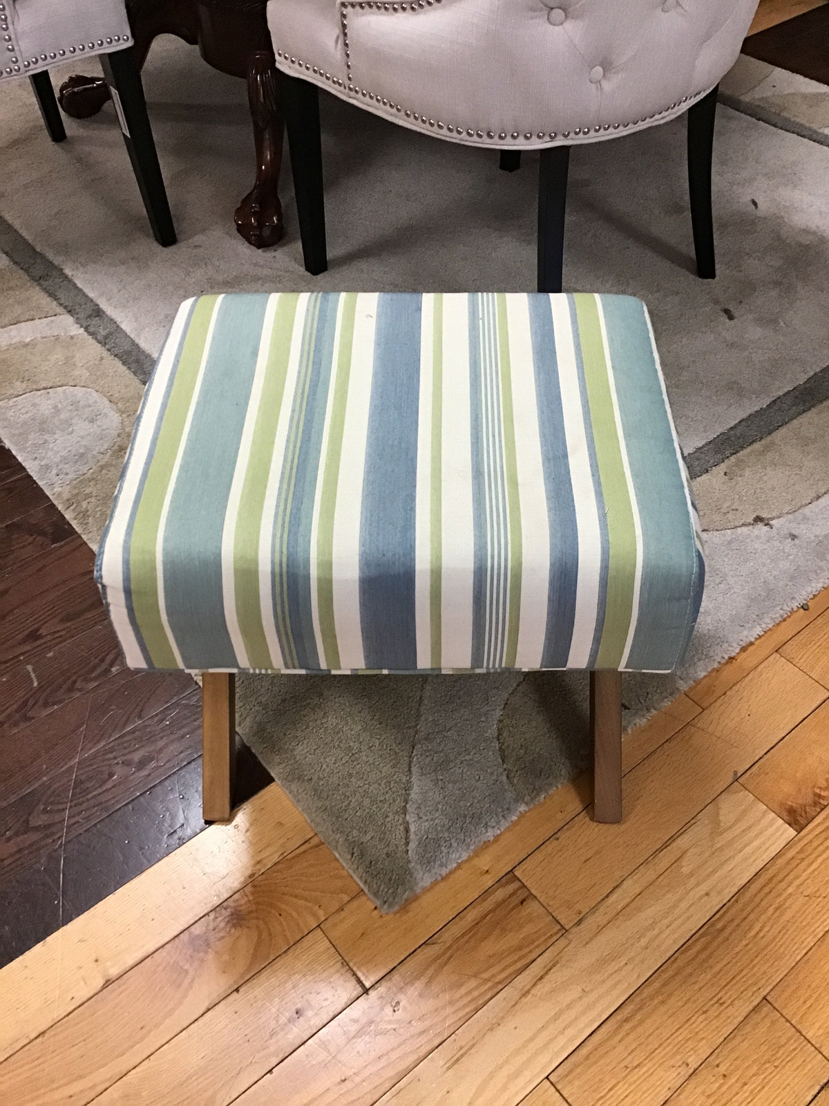Striped Footstool