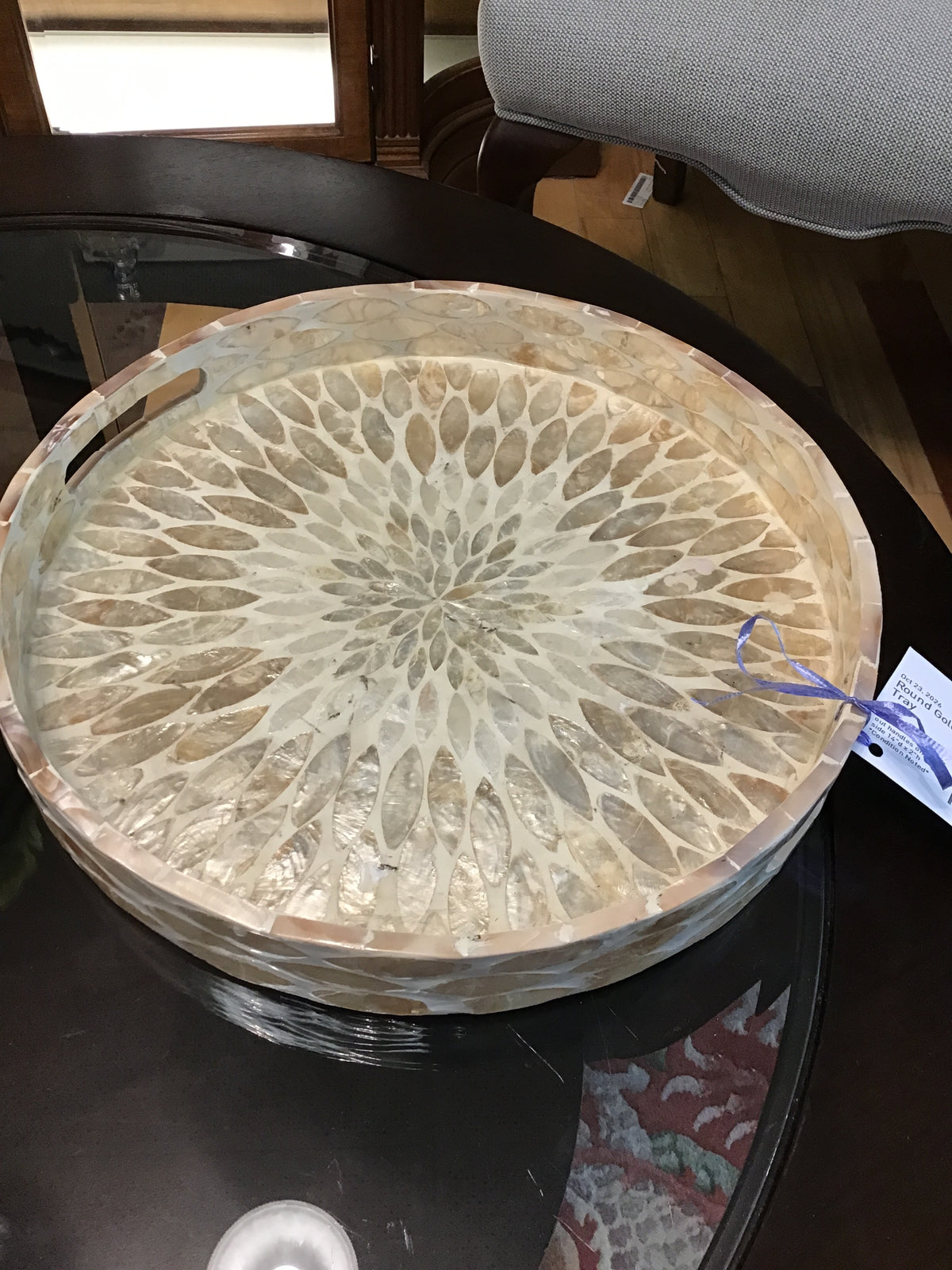 Round Gold Mosaic Tray